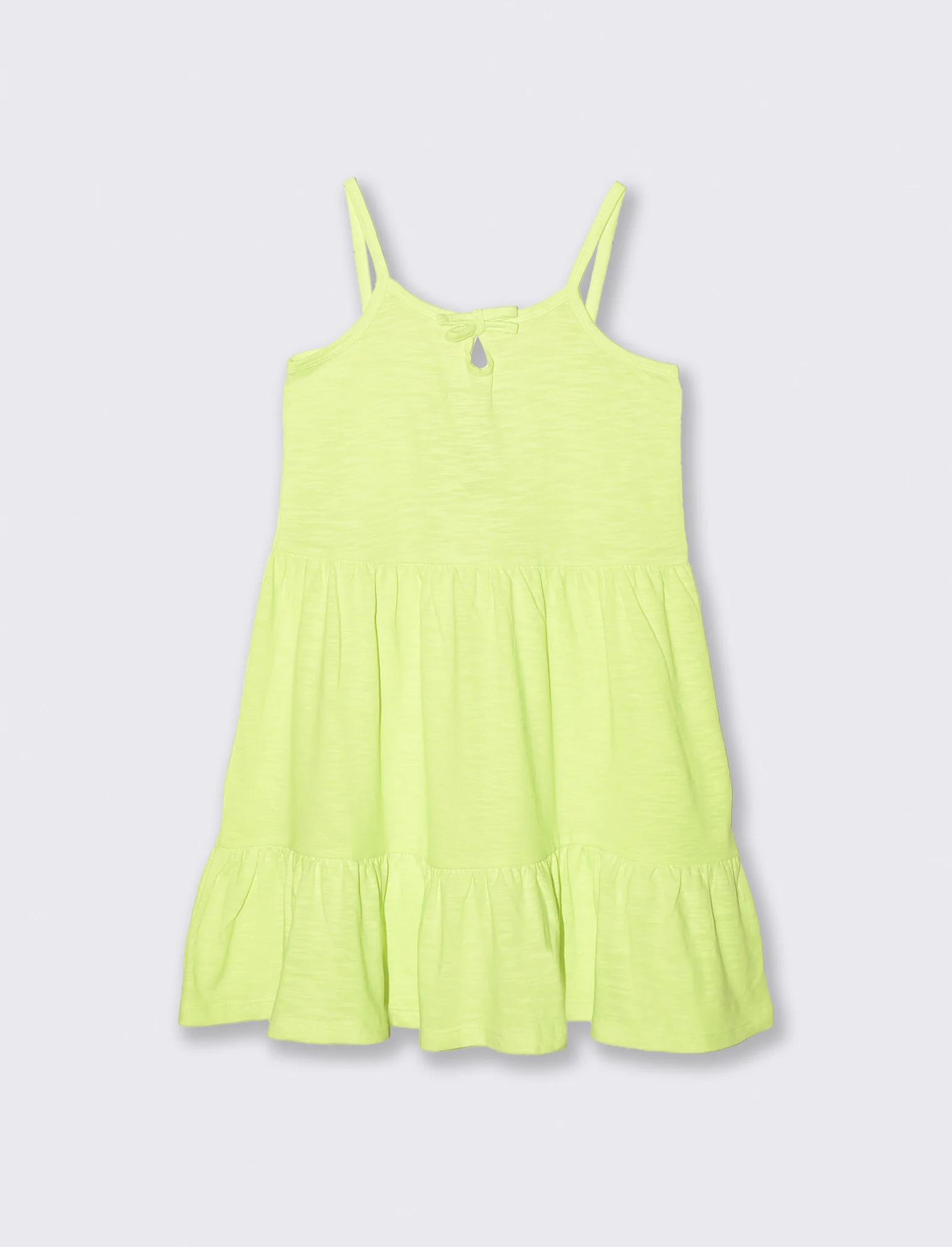 Abito a bretelline fluo per bambina - Giallo