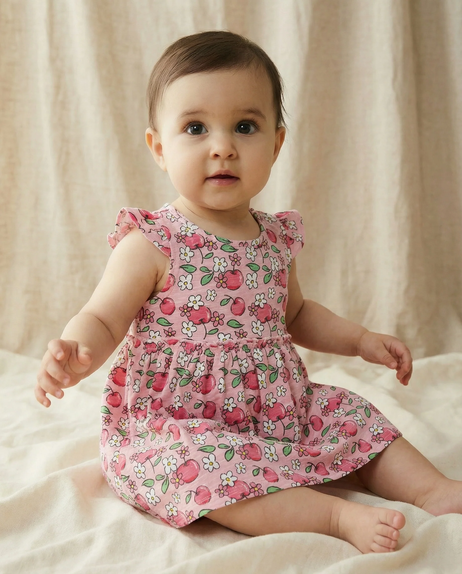 Abito casual a fantasia con rouches - Rosa - Image 3