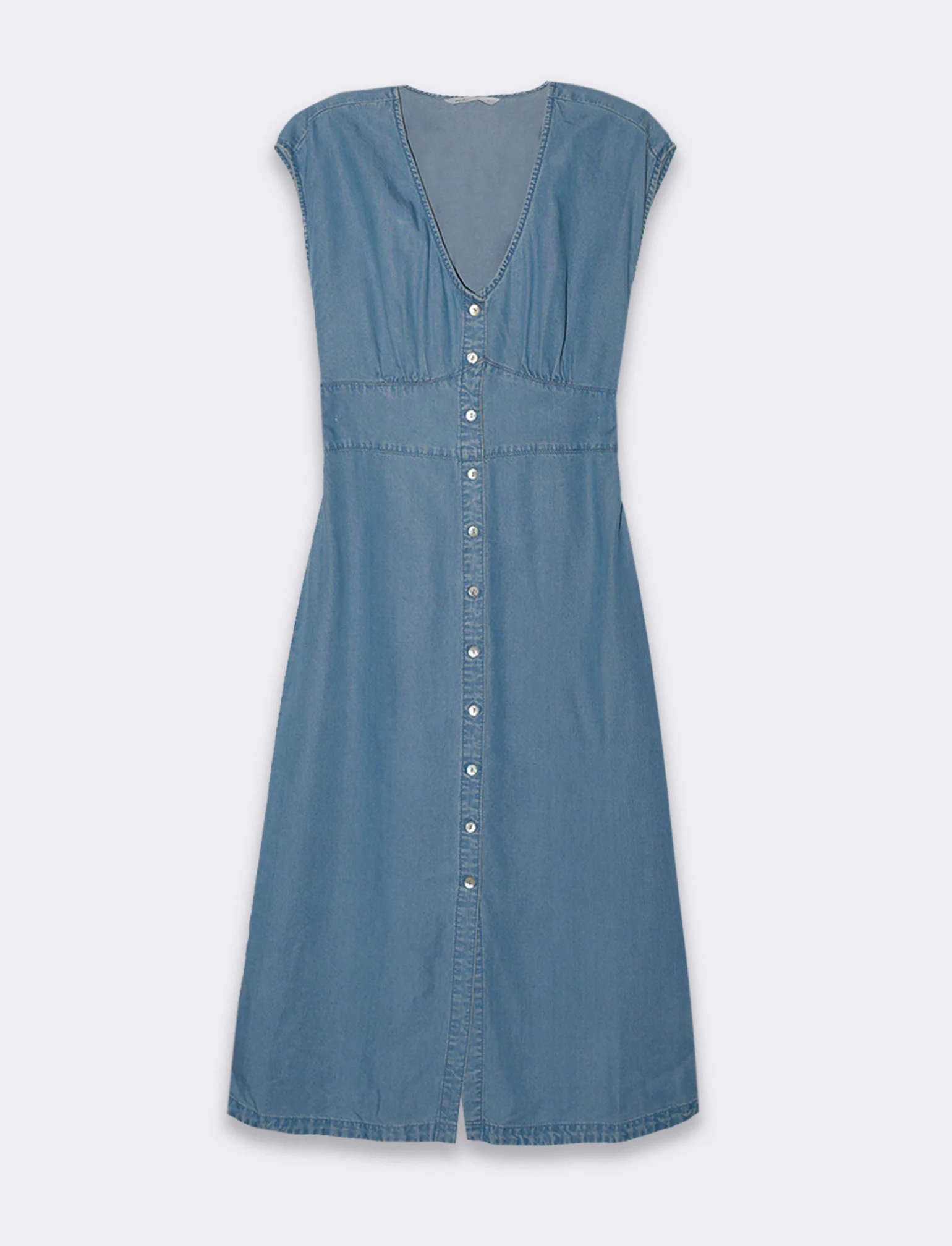 Abito chemisier giro manica da donna - Denim - Image 4