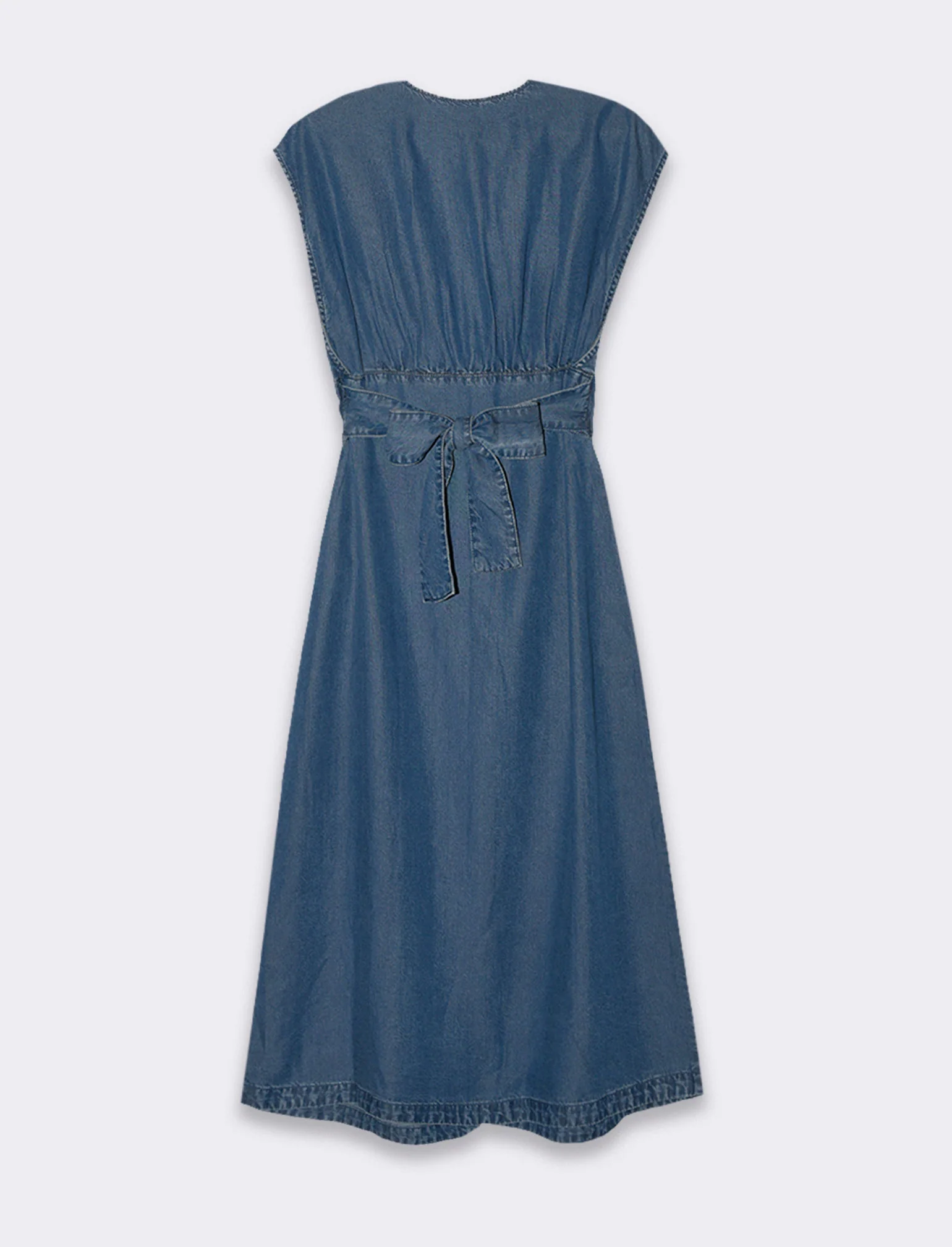 Abito chemisier giro manica da donna - DENIM SCURO - Image 4