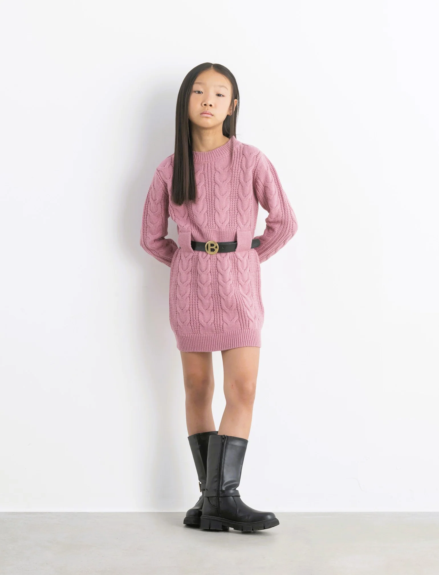 Abito con cintura - Rosa cipolla - Image 4
