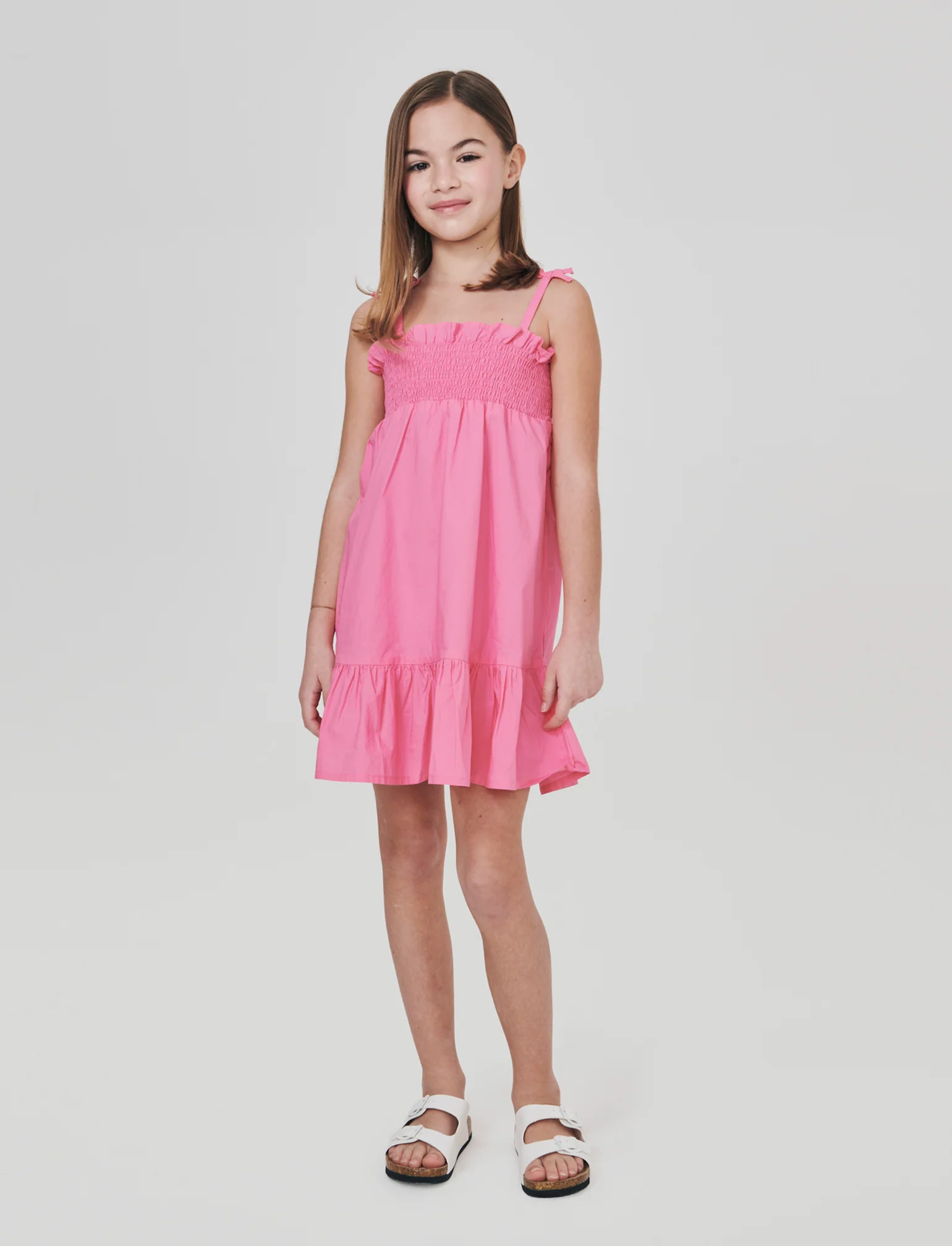 Abito con spalline e volant eleganti - Rosa big bubble