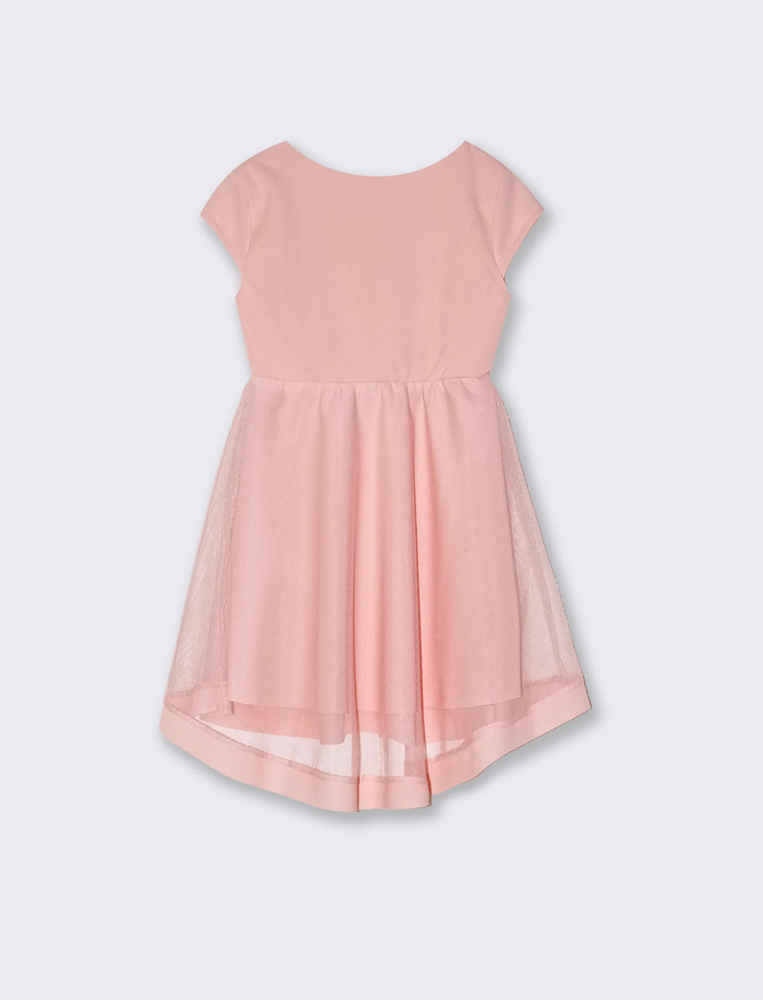 Abito da bambina svasato con balza in tulle - Rosa - Image 2
