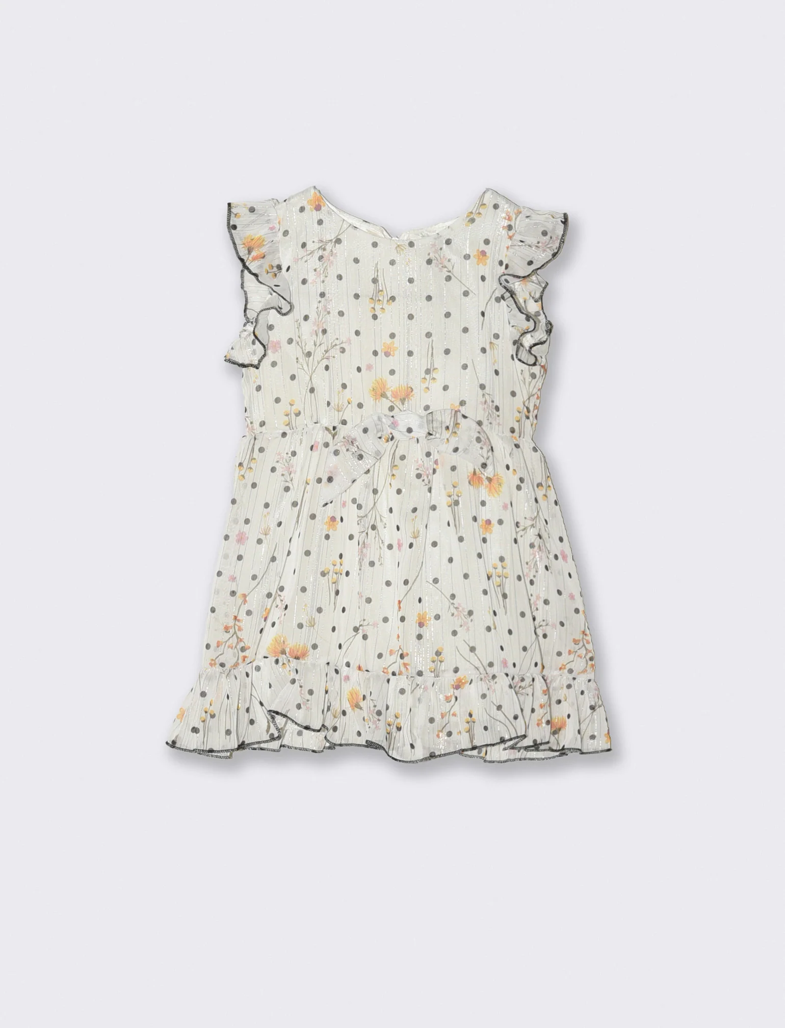 Abito elegante da neonata in tessuto leggero stampato. - Fantasia