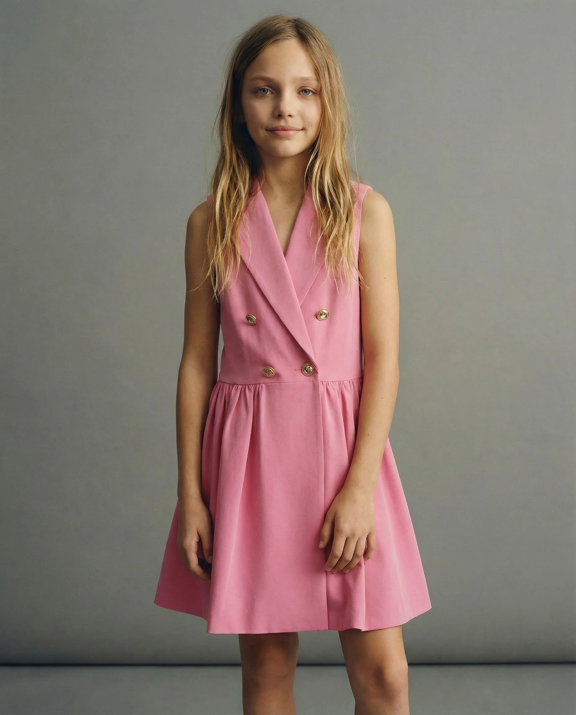 Abito gilet elegante con bottoni gioiello - Rosa - Image 3