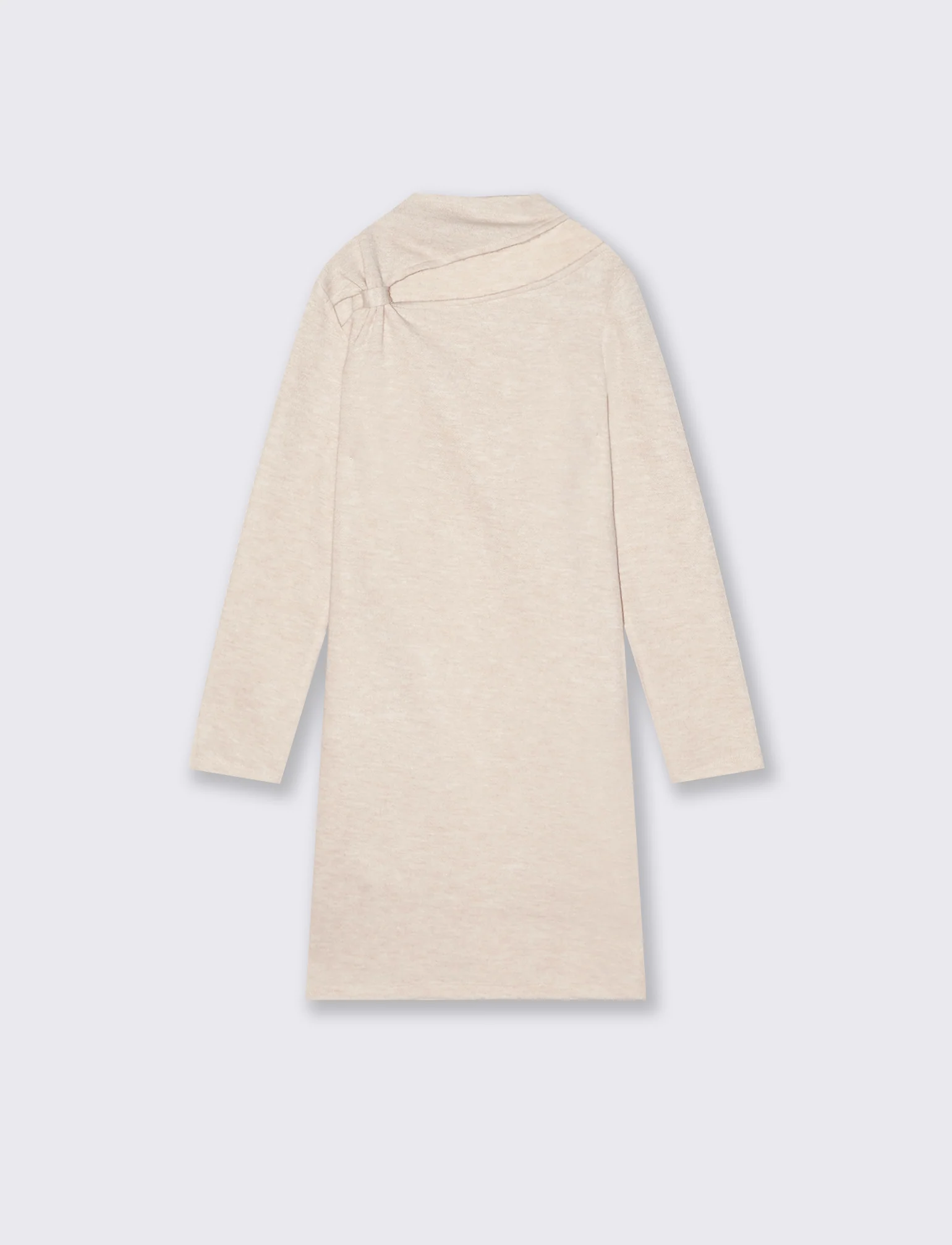 Abito in maglia con scollatura decorativa. - Bianco burro