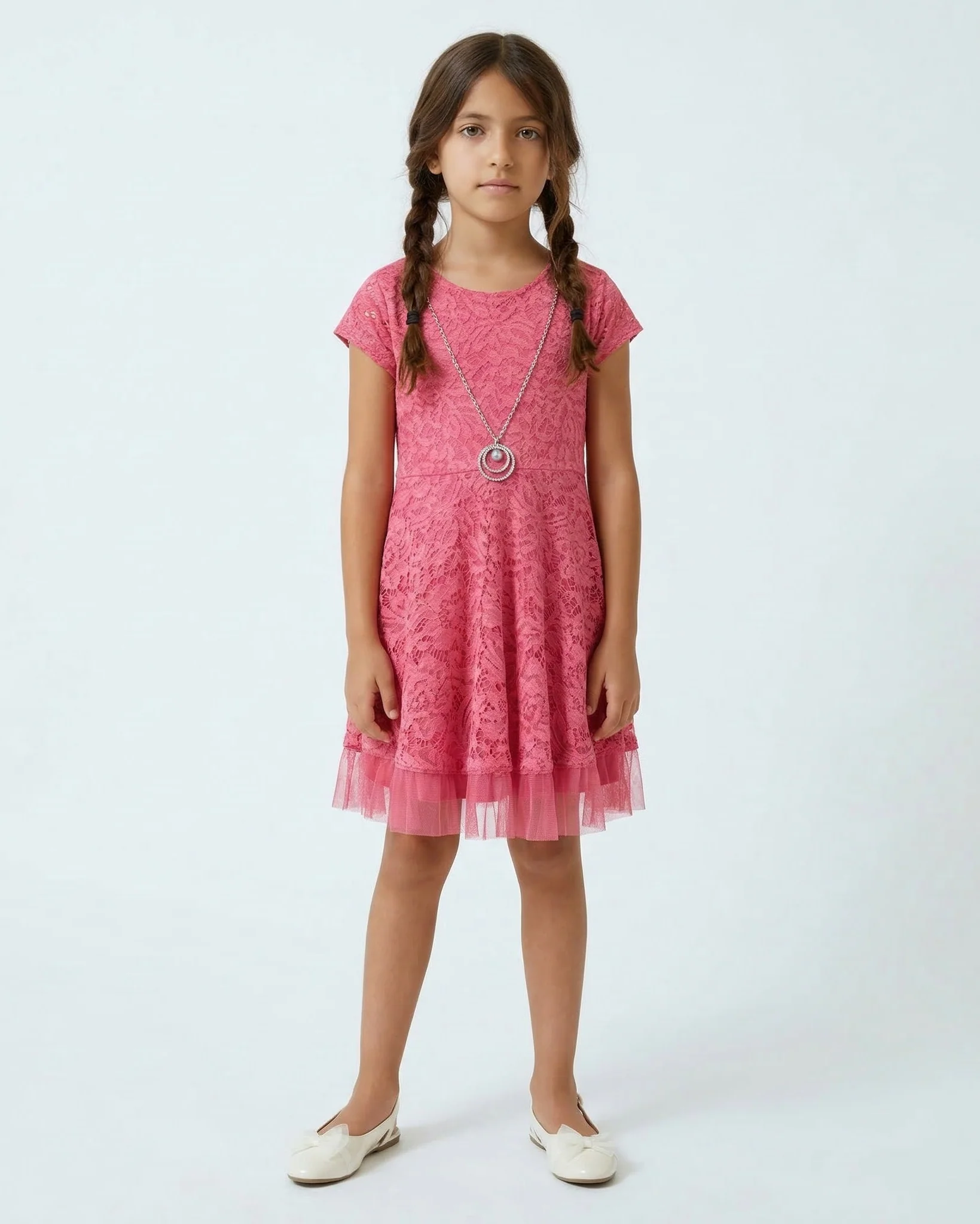 Abito in pizzo - Fuxia - Image 4