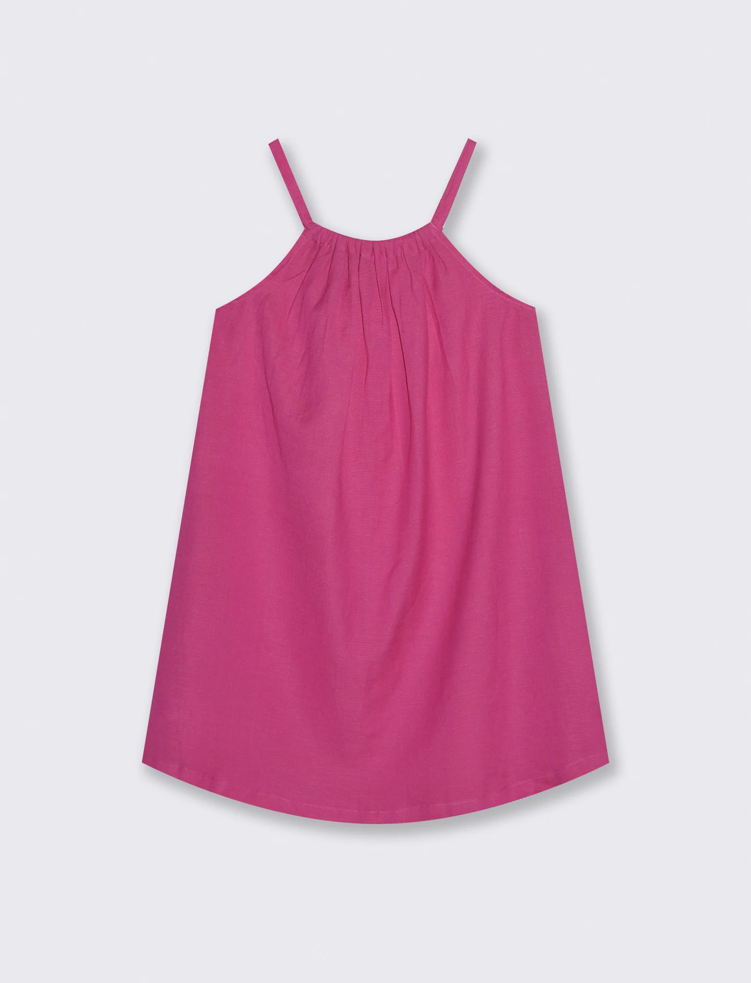 Abito leggero estivo con scollo all'americana - Fuxia