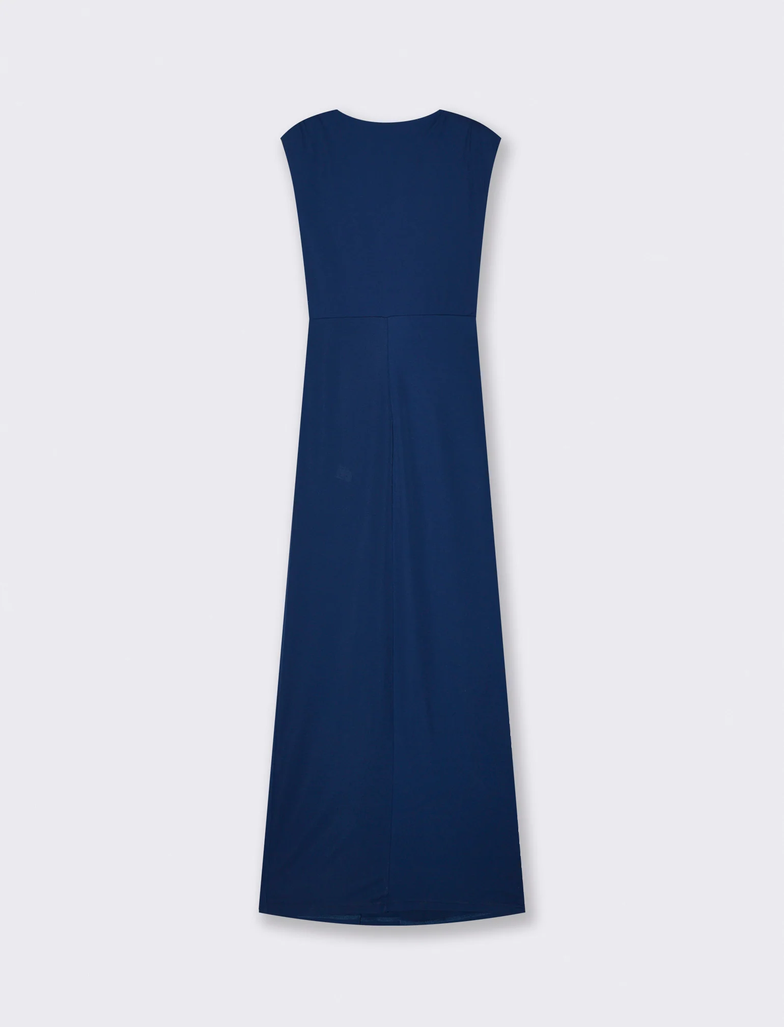 Abito lungo con spalline e arricciatura - Blu - Image 2
