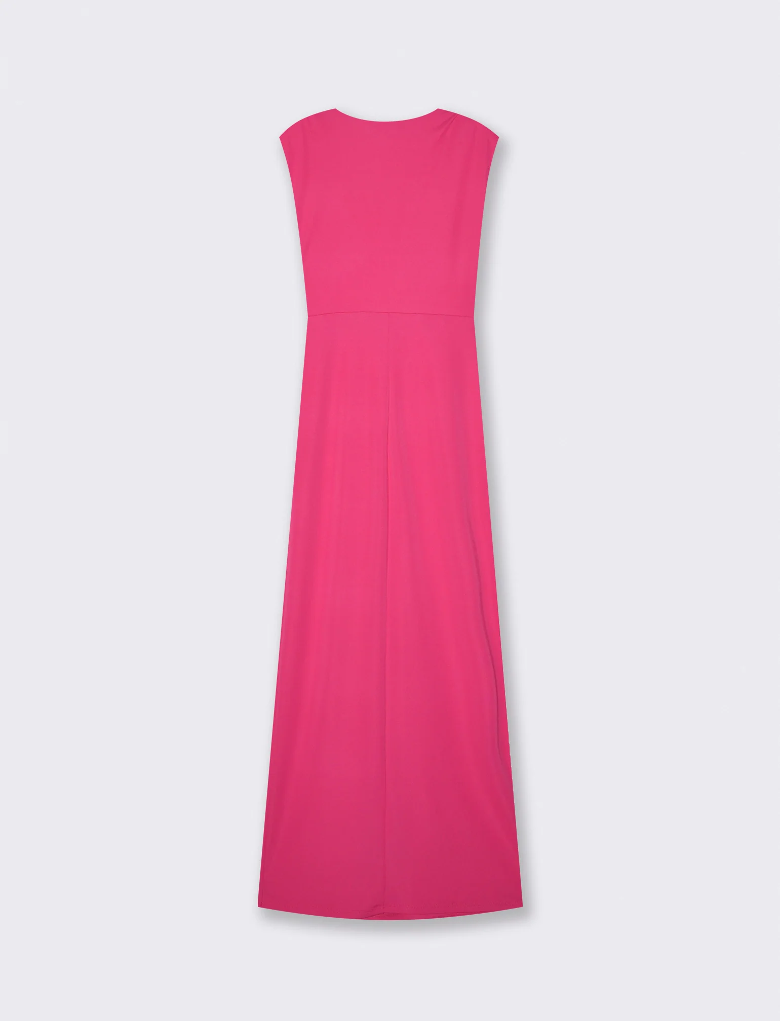 Abito lungo con spalline e arricciatura - Fuxia - Image 2