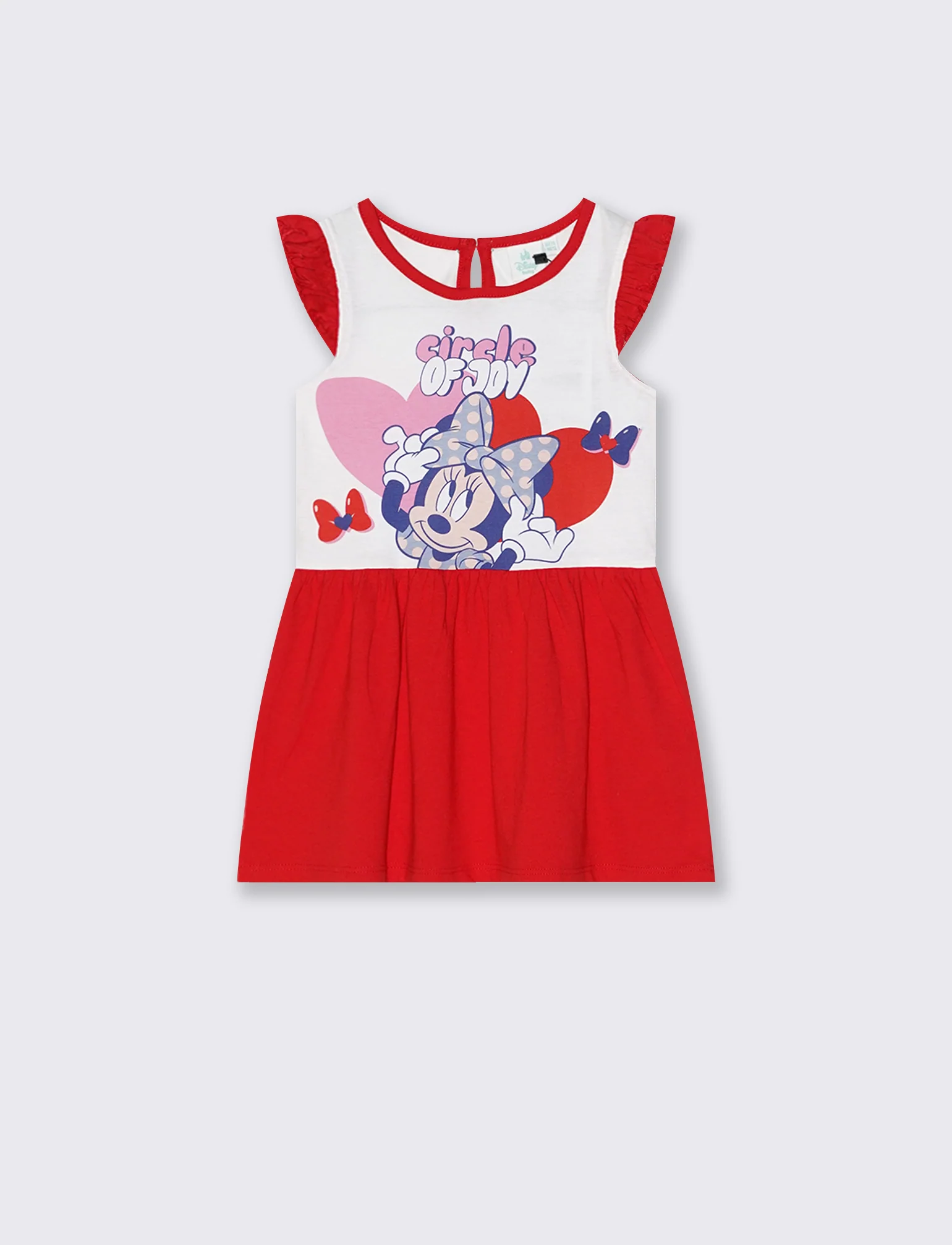 Abito smanicato Disney con rouche - Rosso