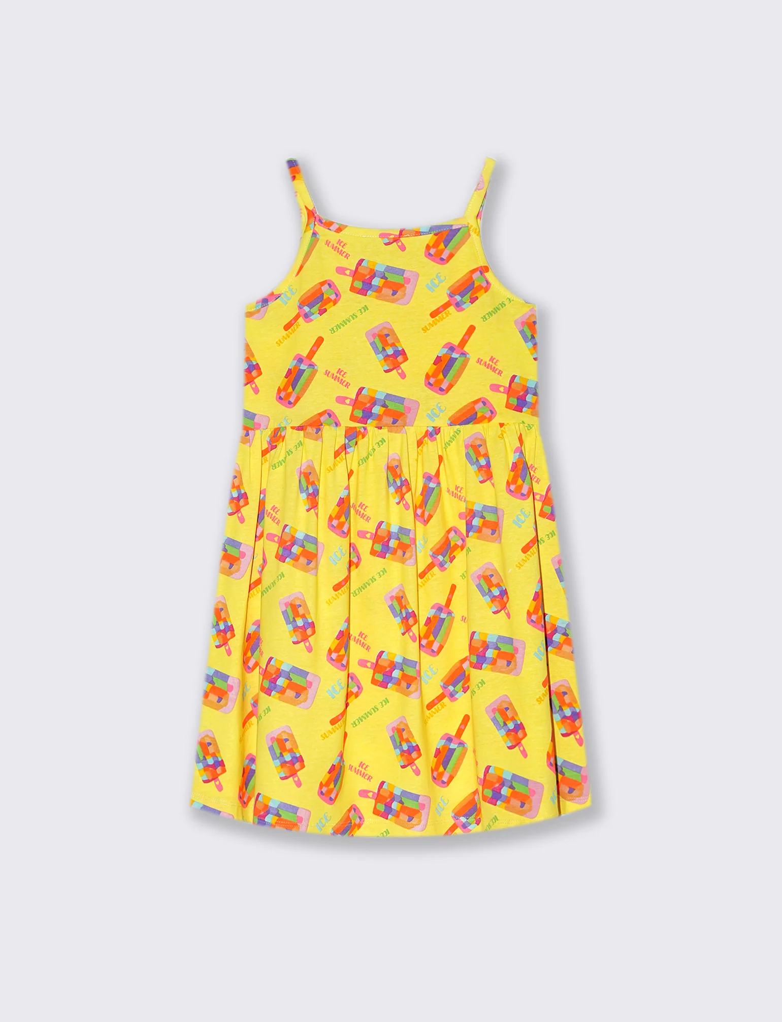 Abito stampa fluo da bambina - Giallo - Image 2
