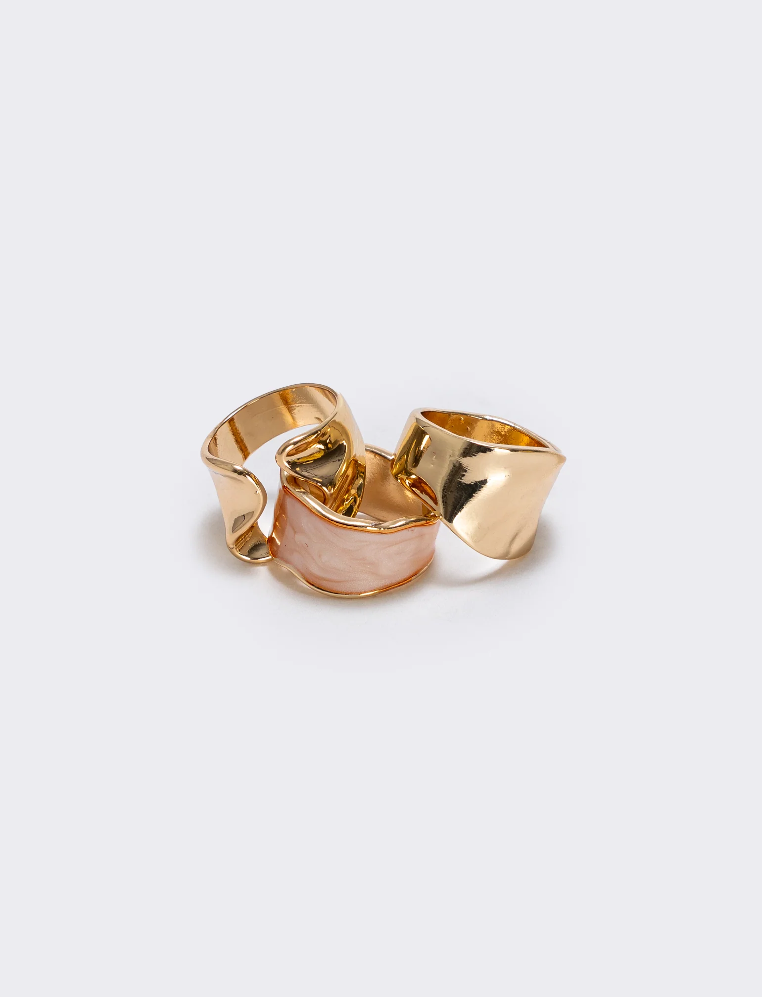 Anelli in metallo martellato - Rosa - Image 2