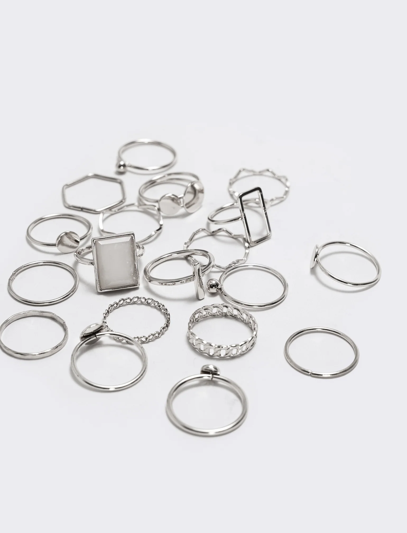 Anelli sottili in varie forme - Argento - Image 3