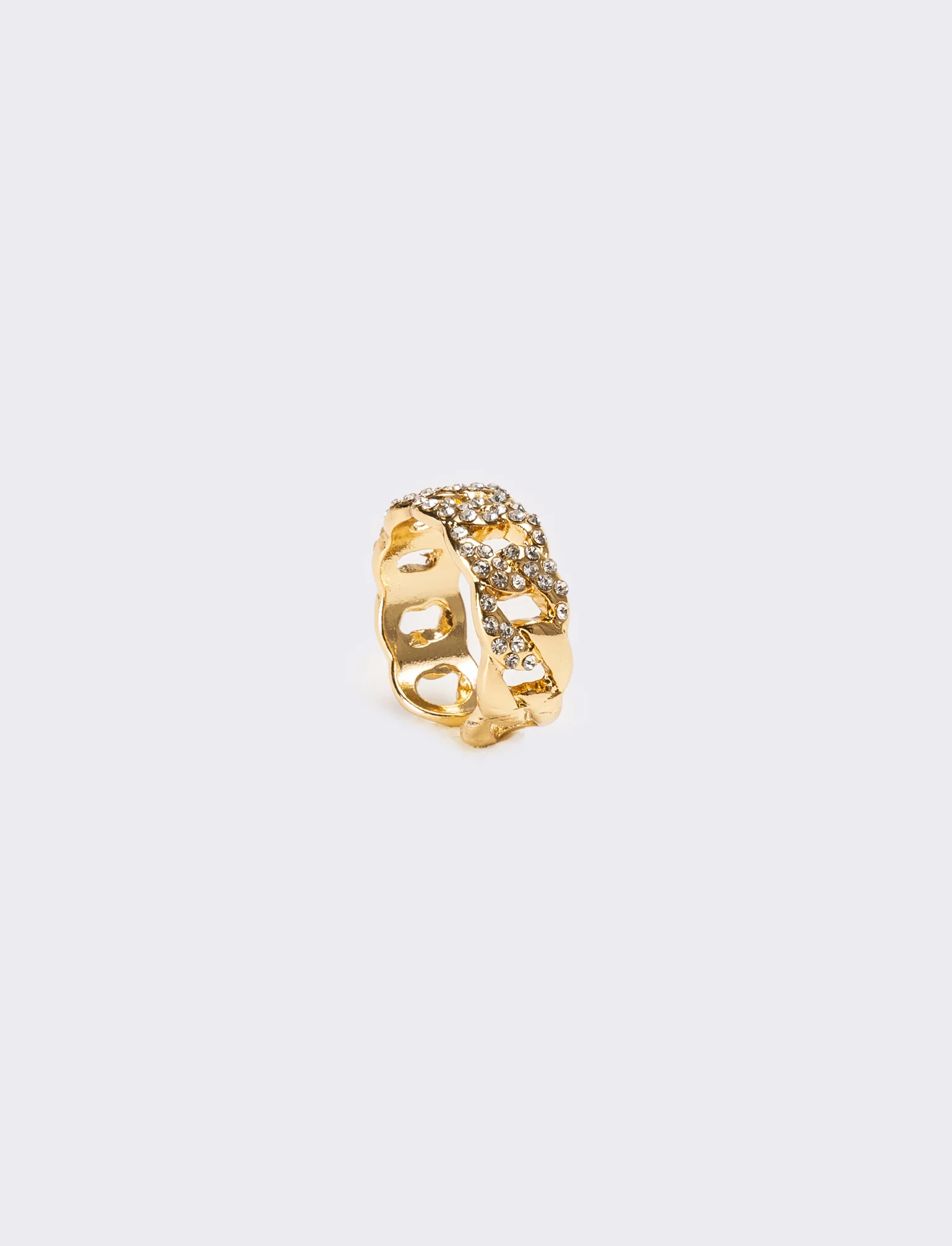 Anello con catena strass regolabile - Oro - Image 2