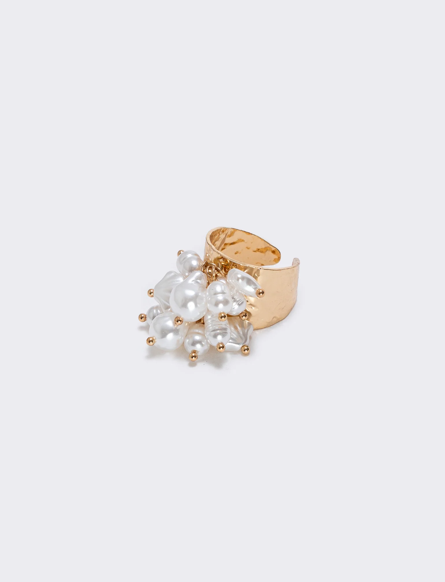 Anello con perle e ciondolo elegante - Oro - Image 2