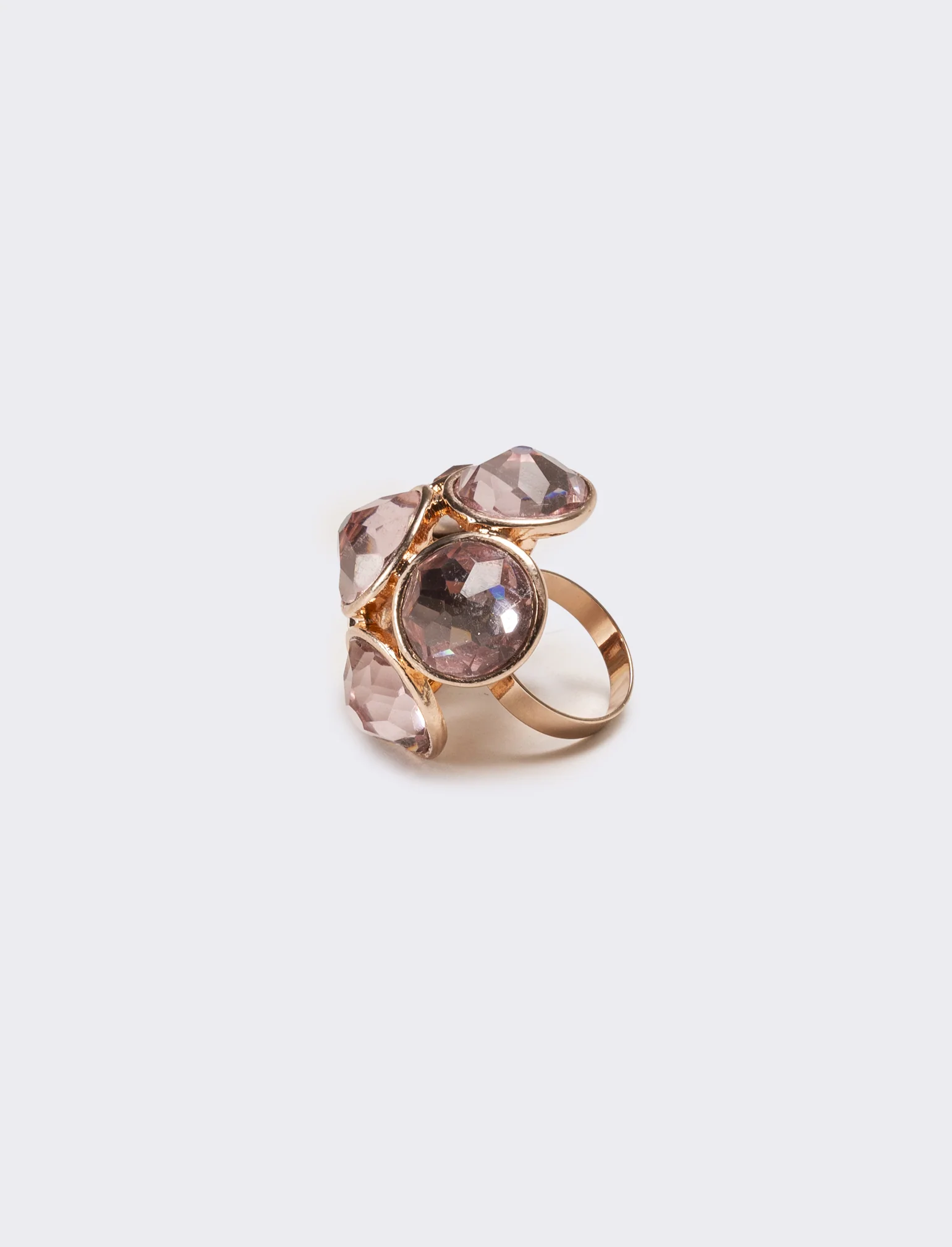 Anello donna con pietre grandi - Rosa - Image 3
