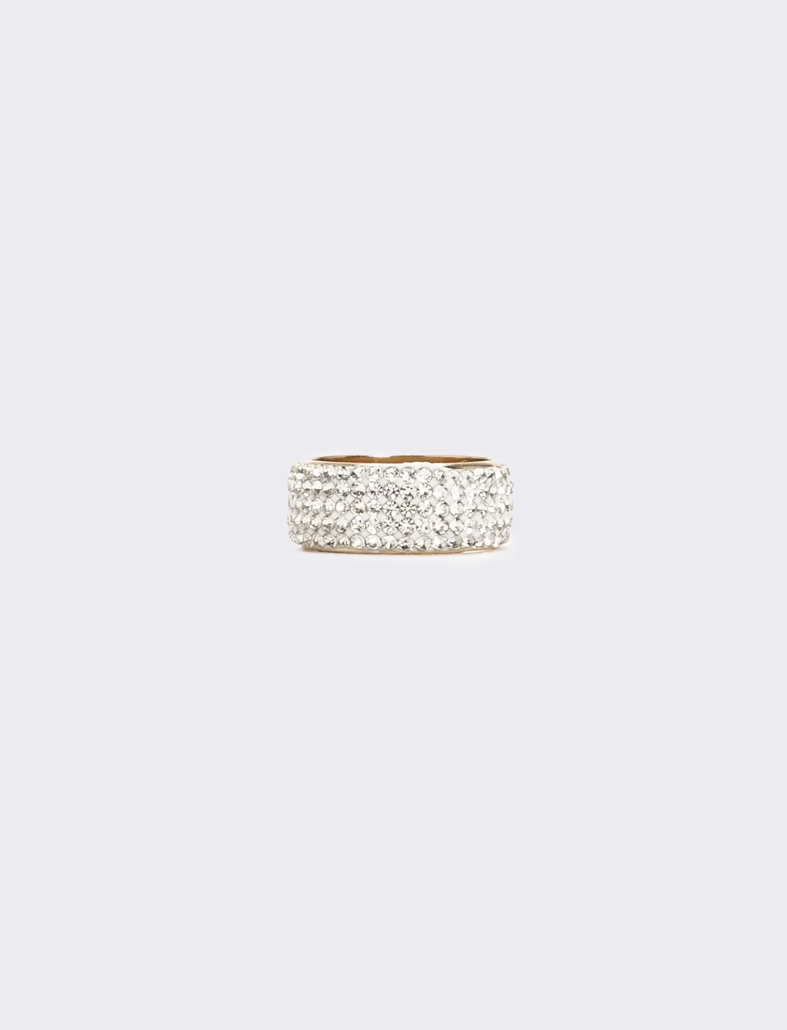 Anello donna fascia strass - Argento