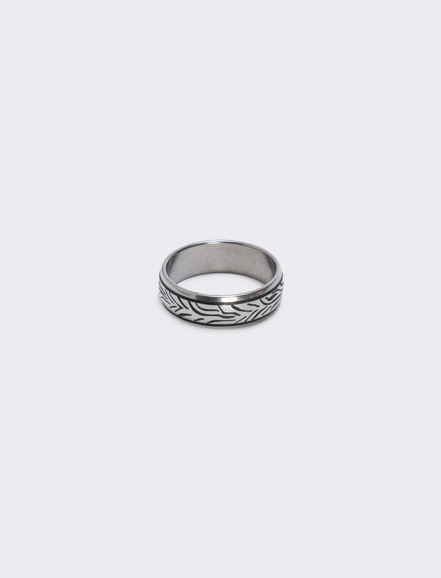 Anello fasciato per uomo elegante - Argento - Image 2