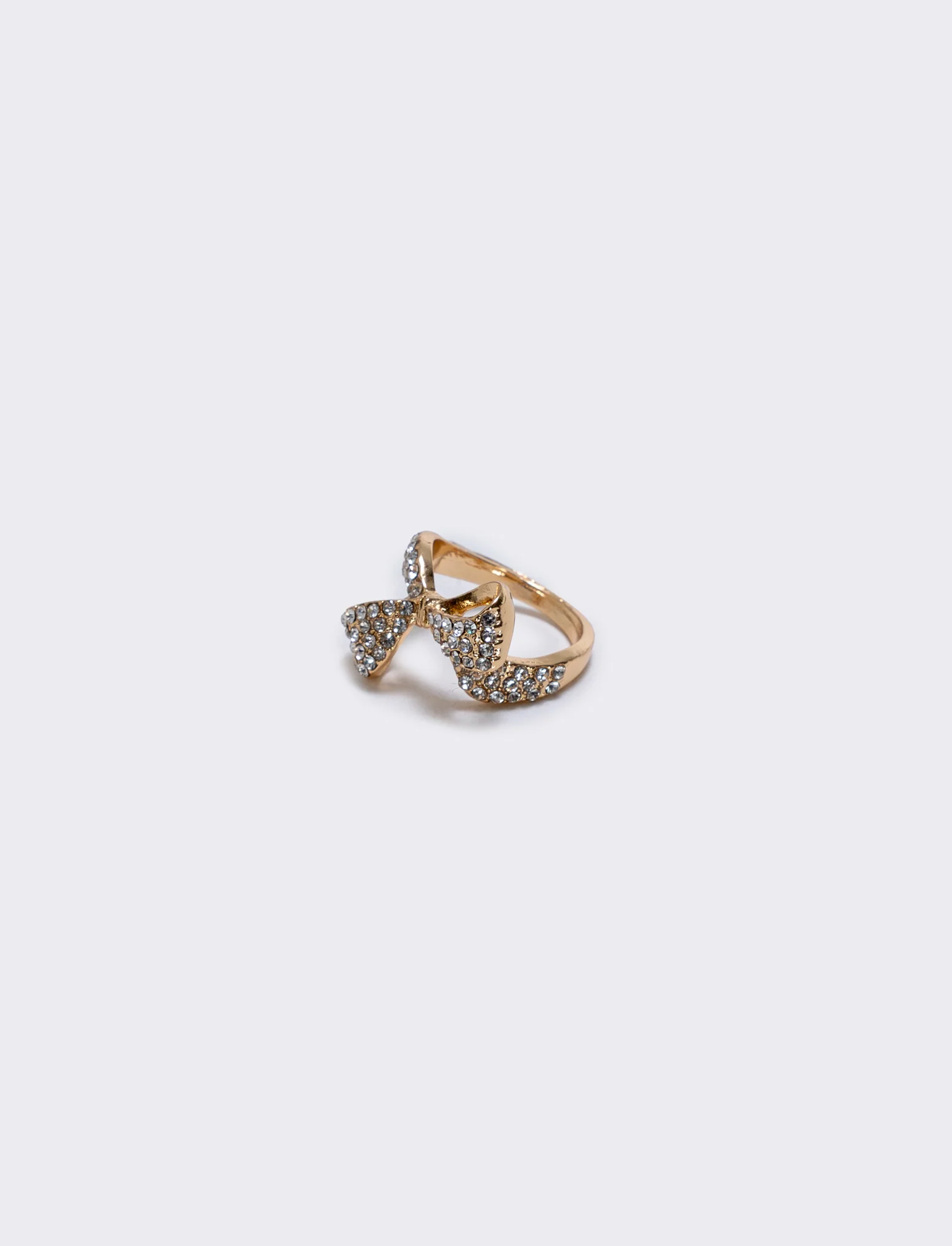 Anello fiocco con strass - Oro - Image 2