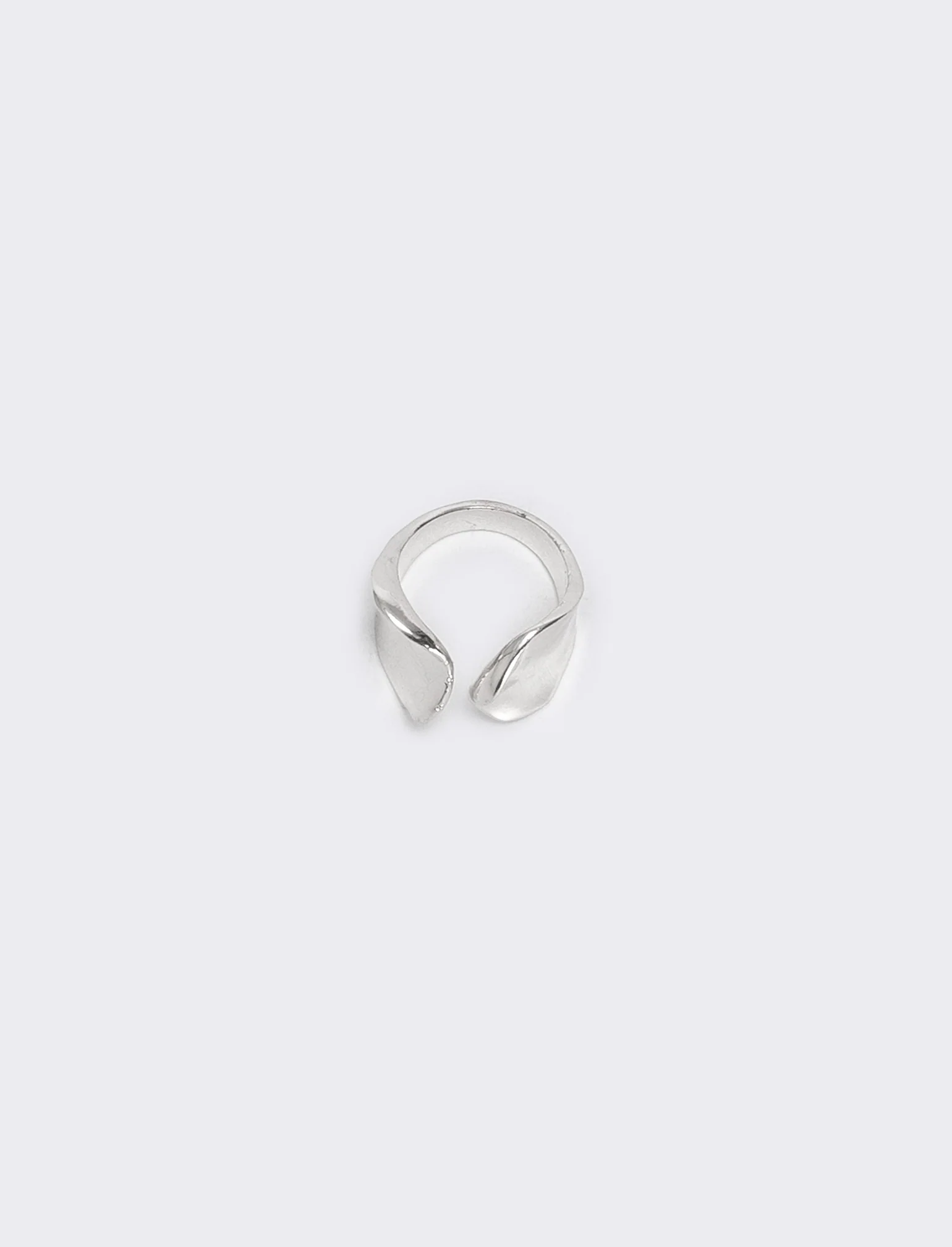 Anello incavo con due fascioni eleganti - Argento