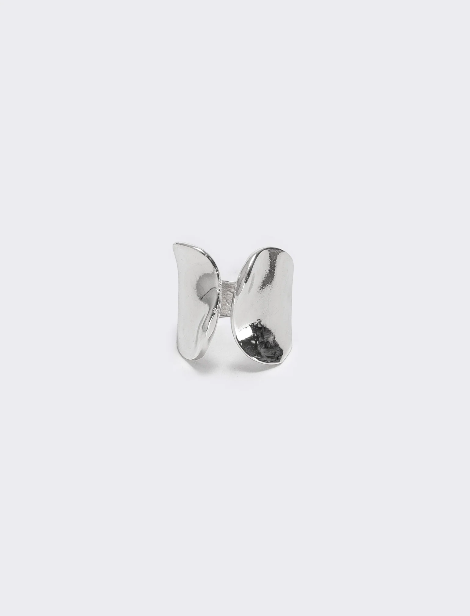 Anello incavo con due fascioni eleganti - Argento - Image 3