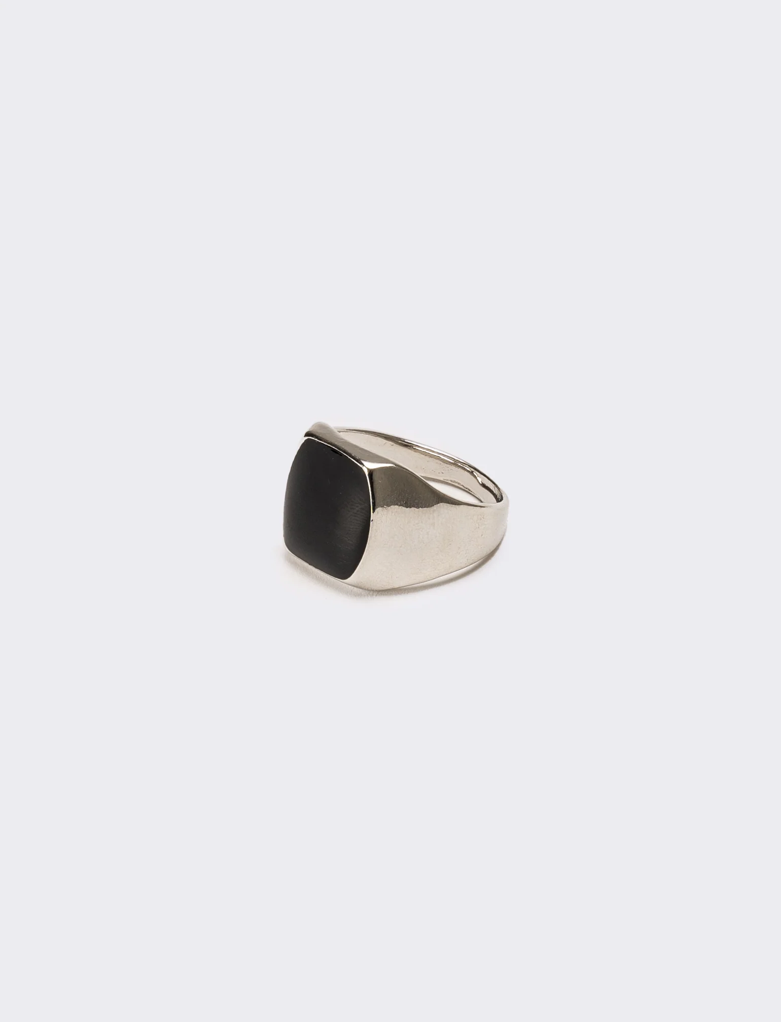 Anello uomo singolo con pietra black - Argento/nero - Image 2