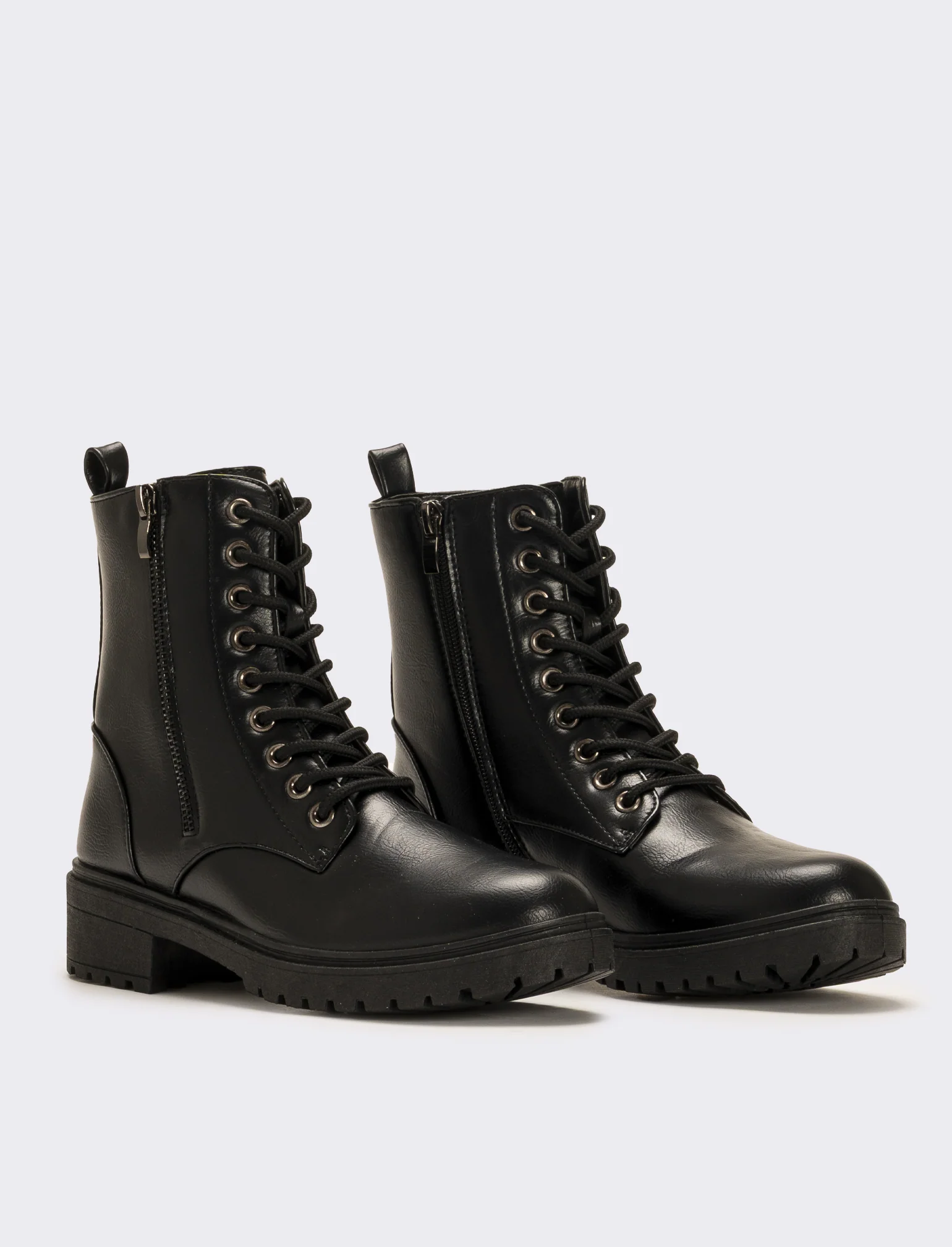 Anfibio con doppia zip da donna - Nero - Image 3