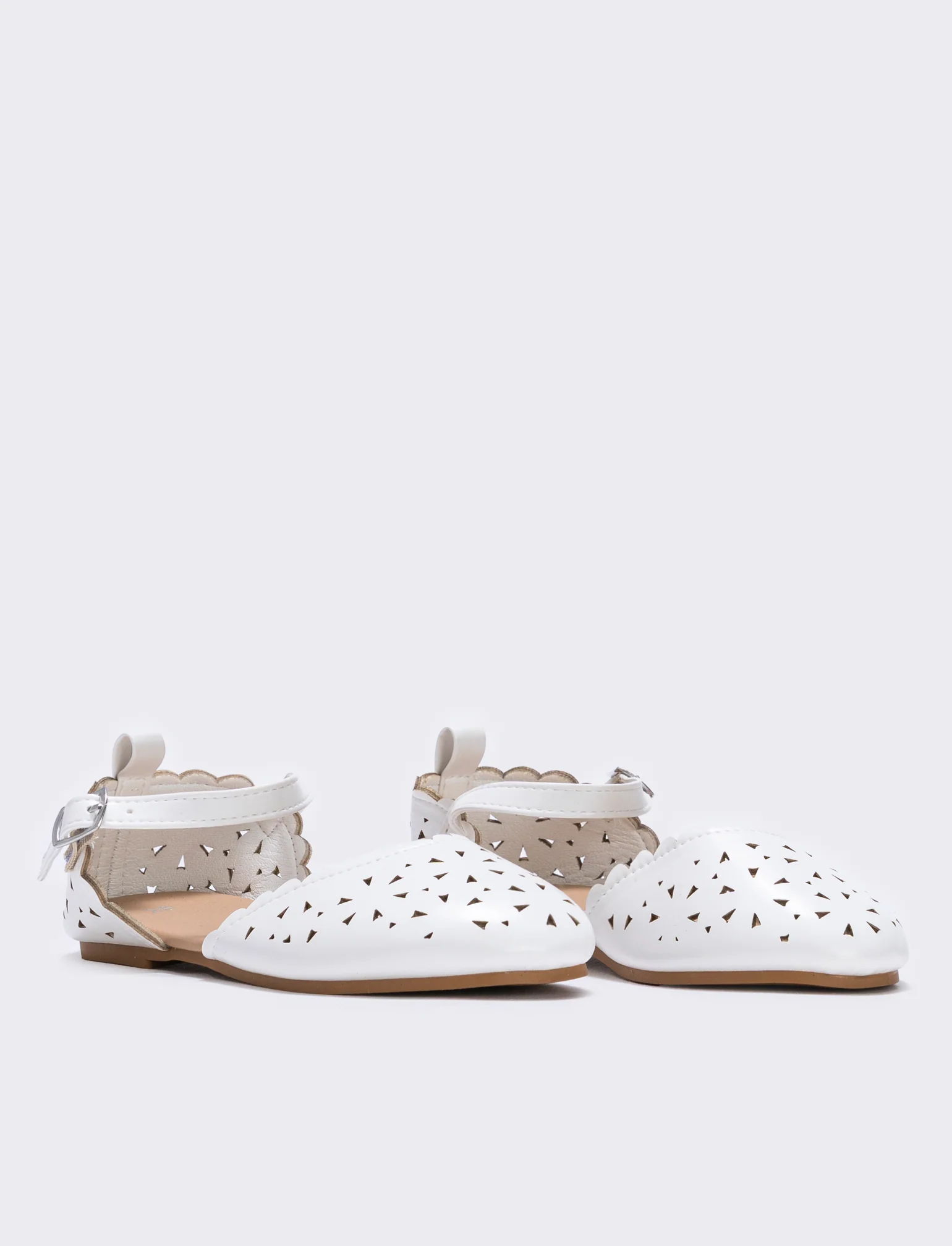 Ballerina traforata in poliuretano - Bianco panna - Image 3