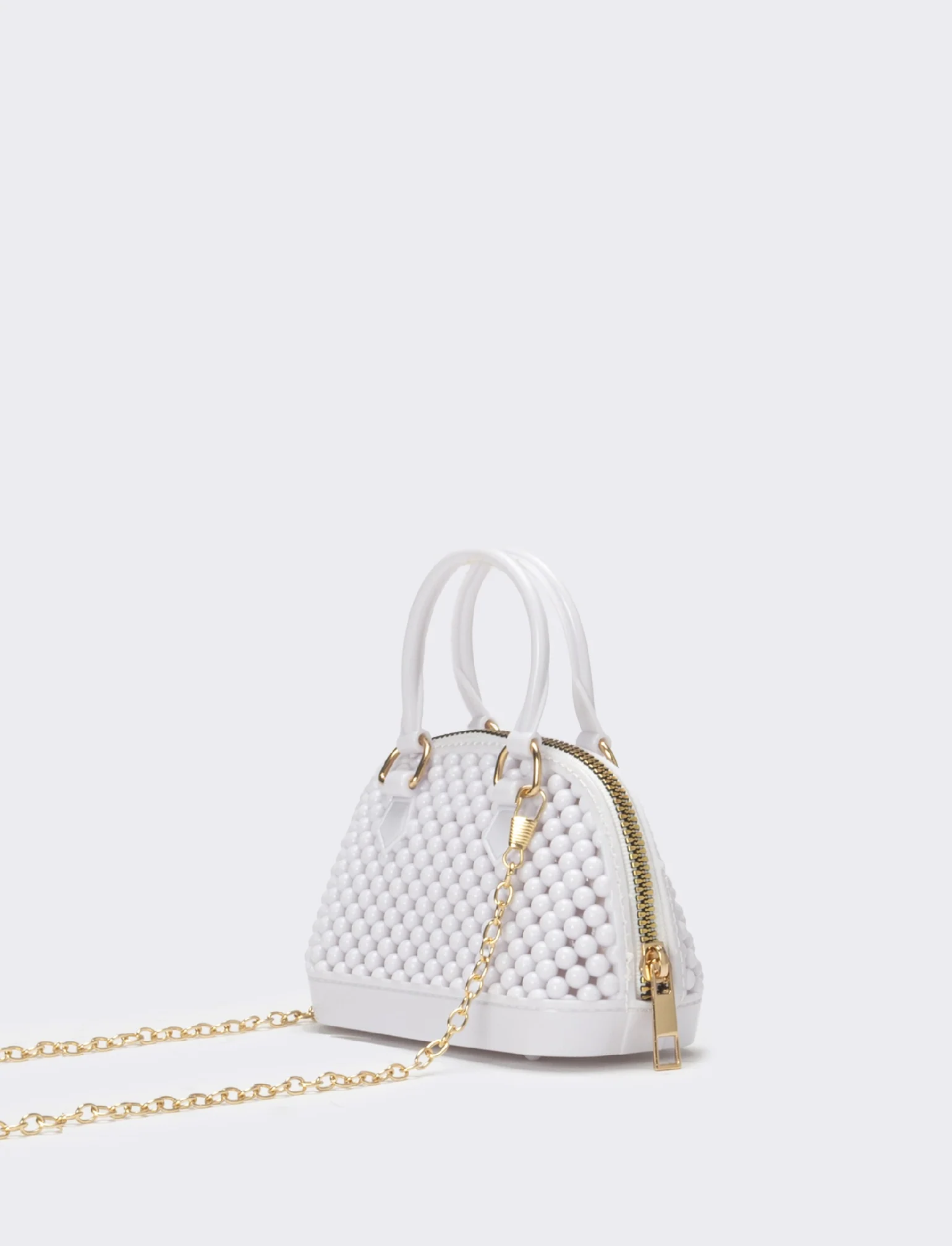 Bauletto bambina con bolle in pvc - Bianco - Image 2