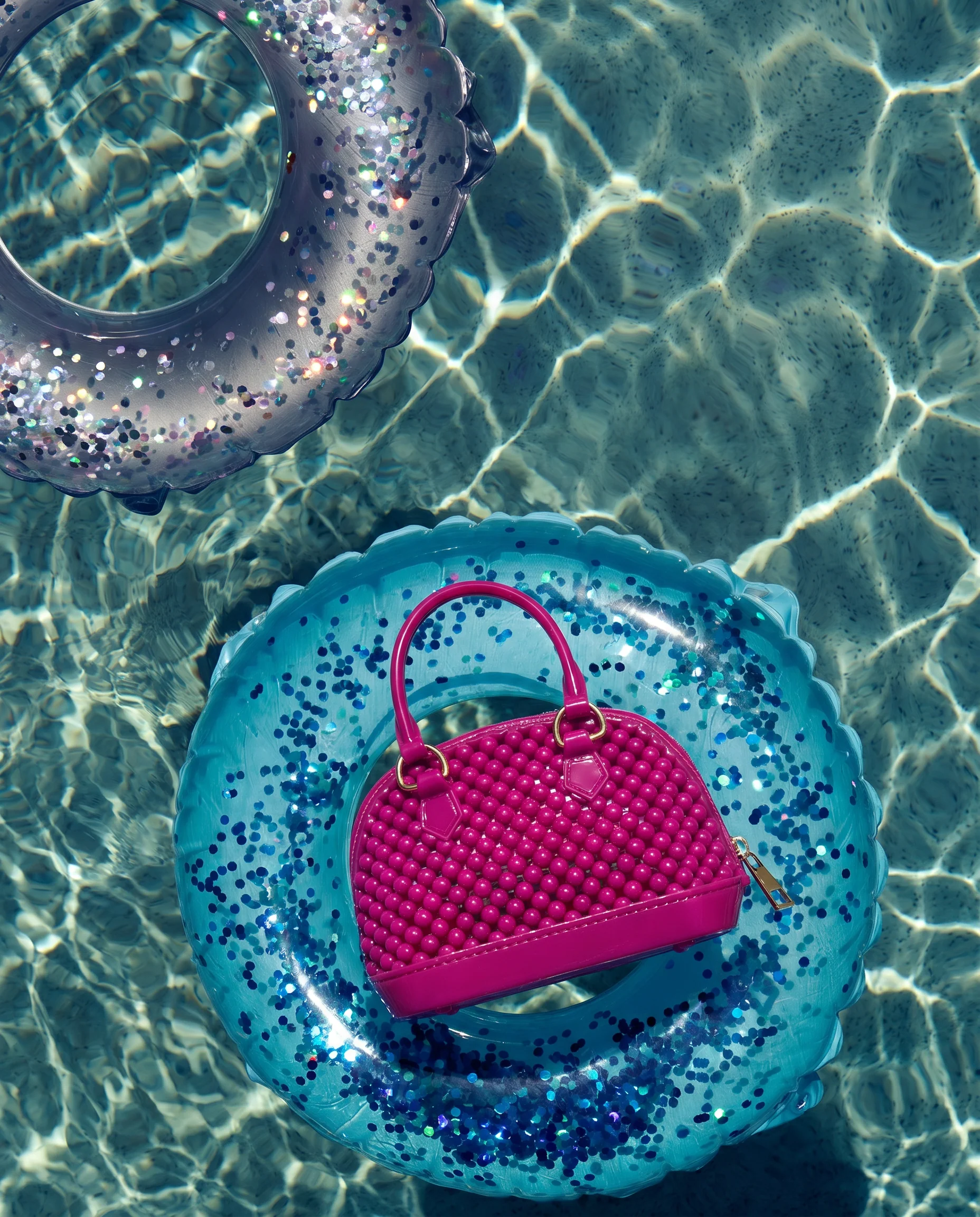 Bauletto bambina con bolle in PVC - Fuxia