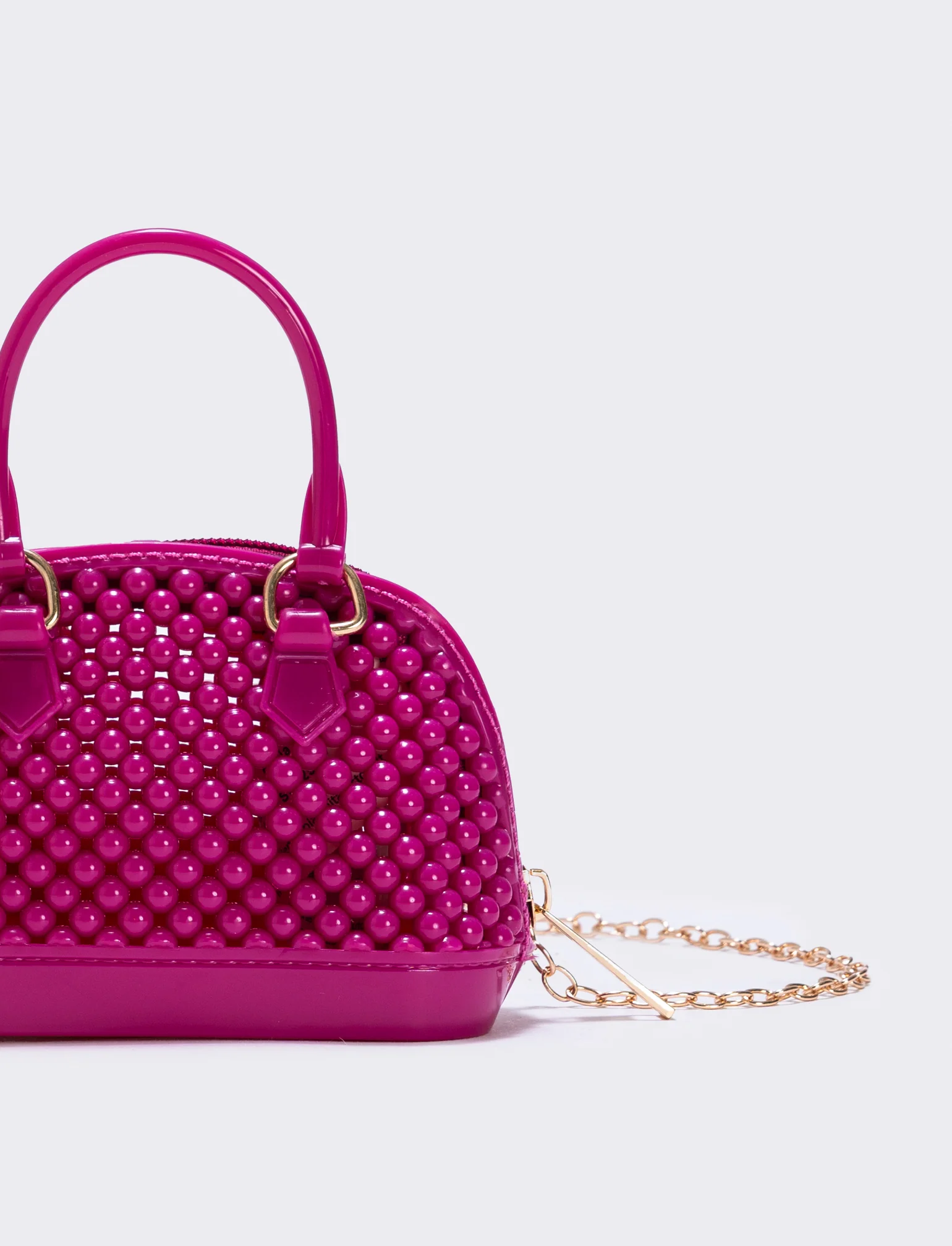 Bauletto bambina con bolle in PVC - Fuxia - Image 3