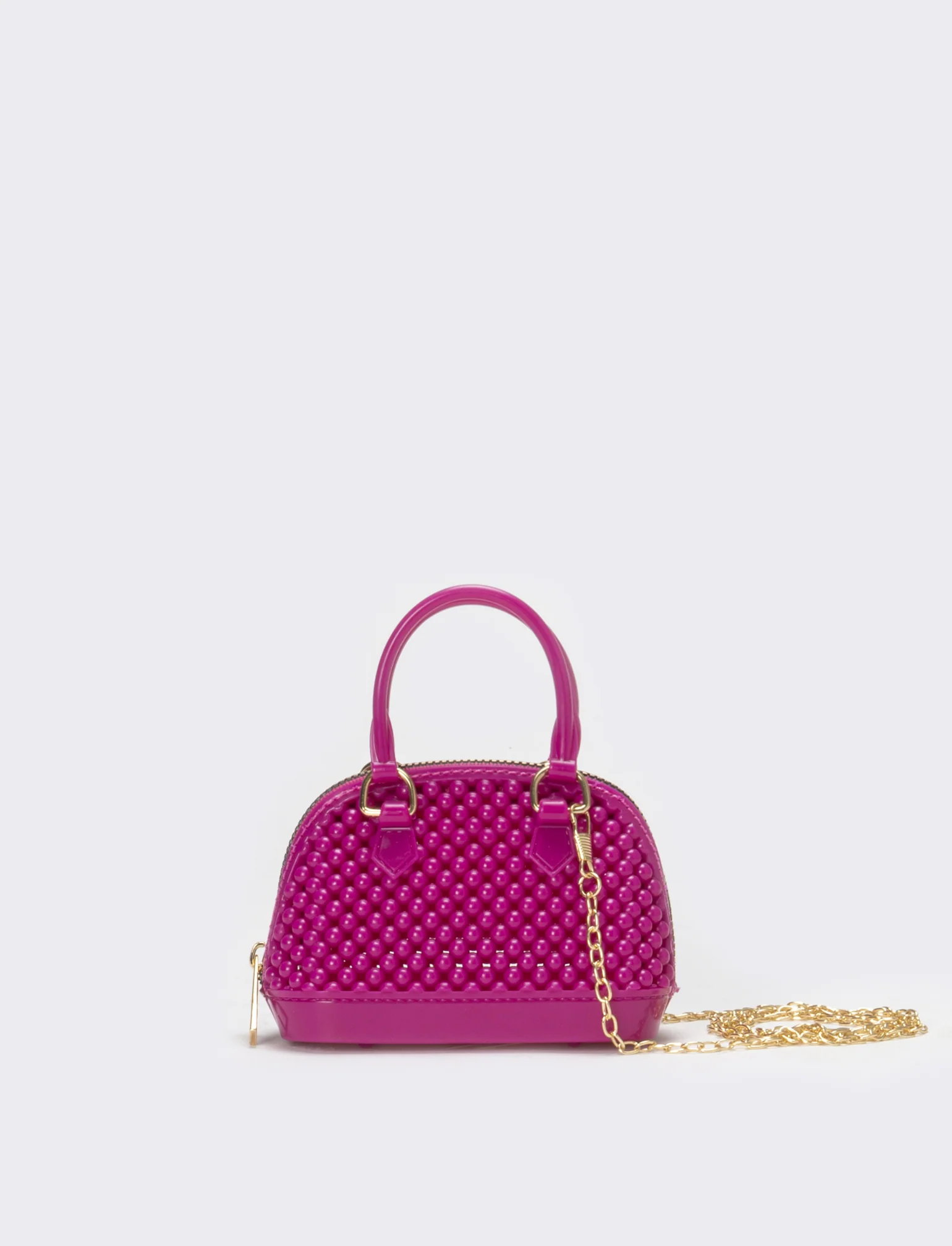 Bauletto bambina con bolle in pvc - Fuxia