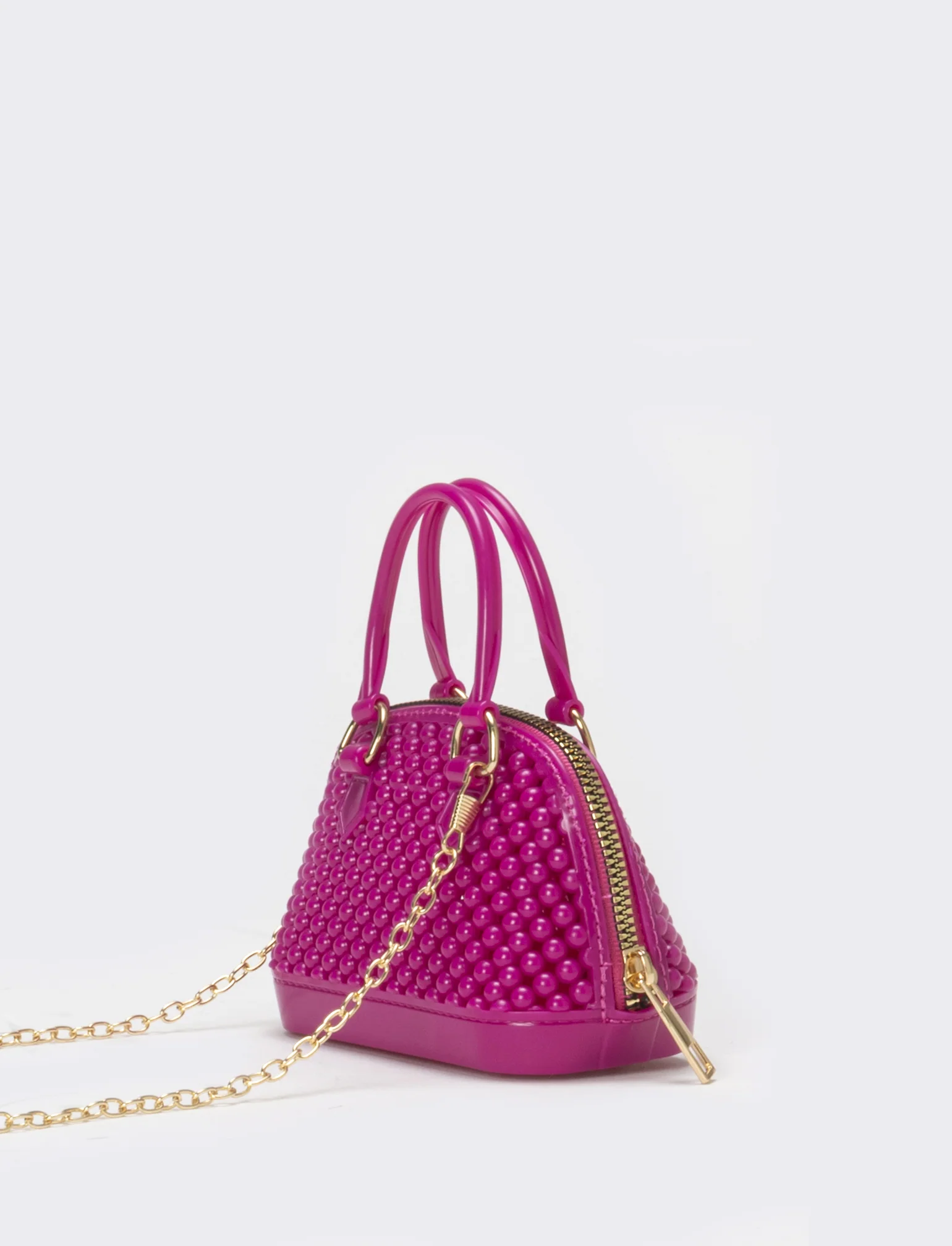 Bauletto bambina con bolle in pvc - Fuxia - Image 2