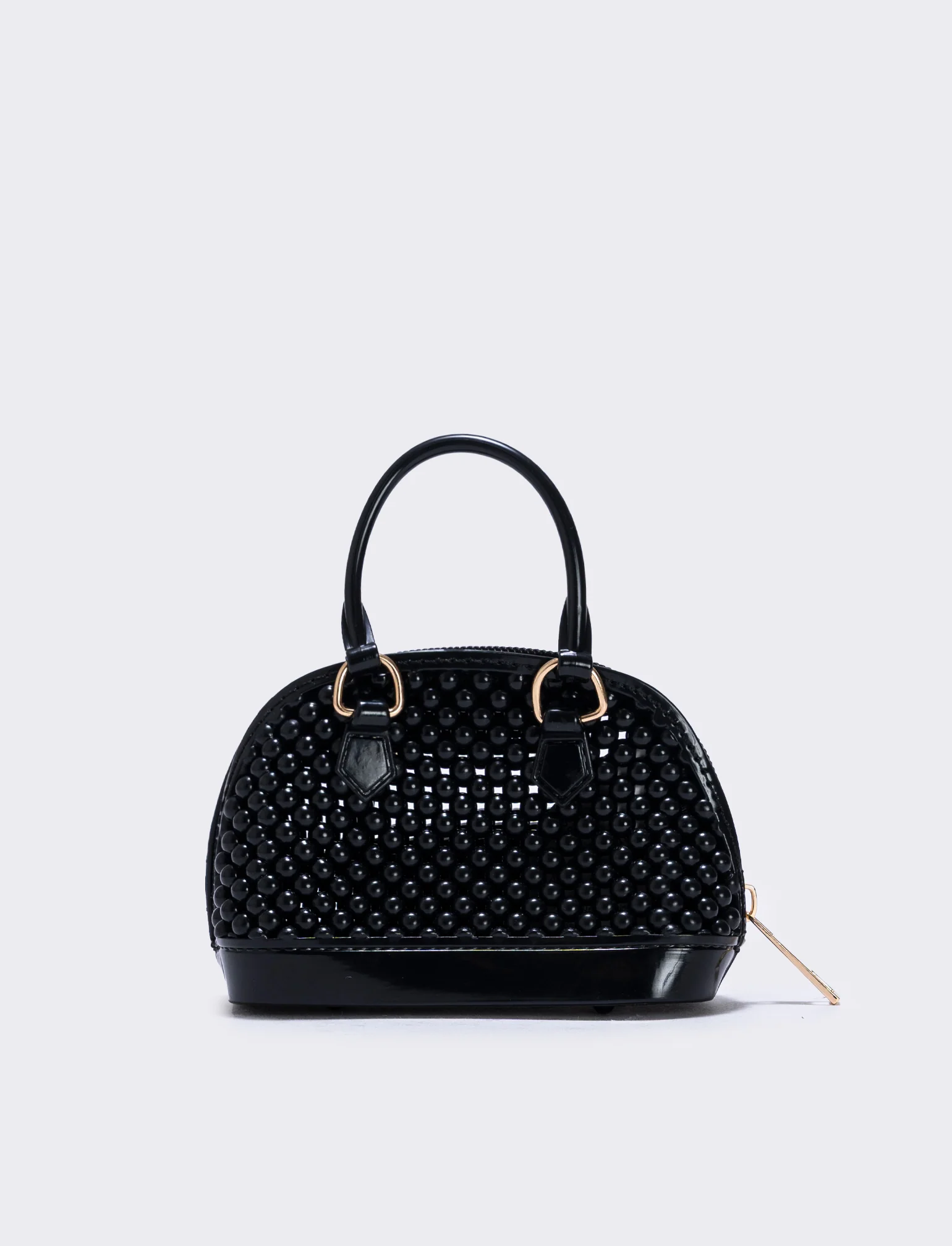 Bauletto bambina con bolle in PVC - Nero