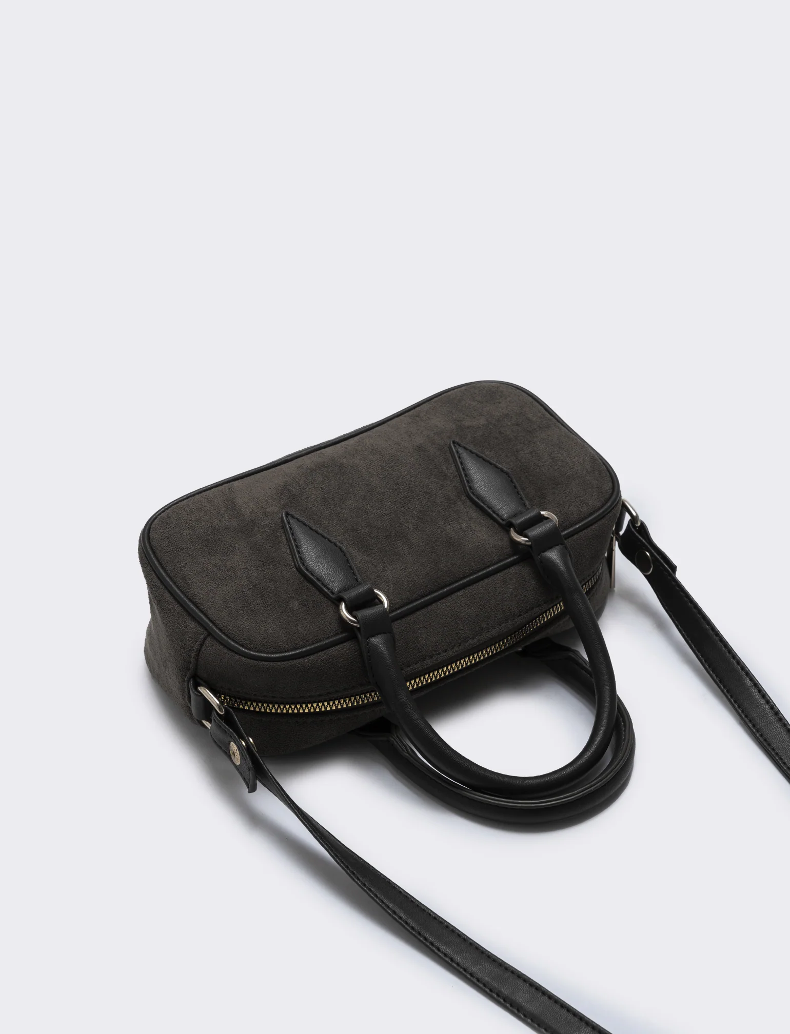Bauletto rettangolare in suede elegante - Moro - Image 2