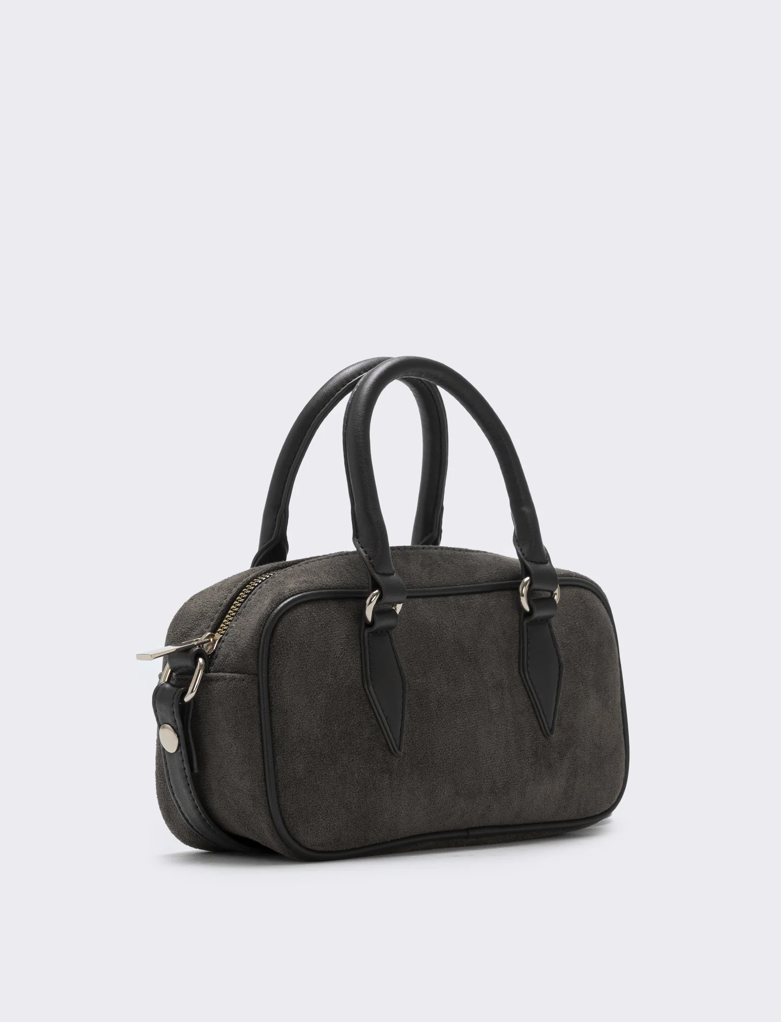 Bauletto rettangolare in suede elegante - Moro - Image 3