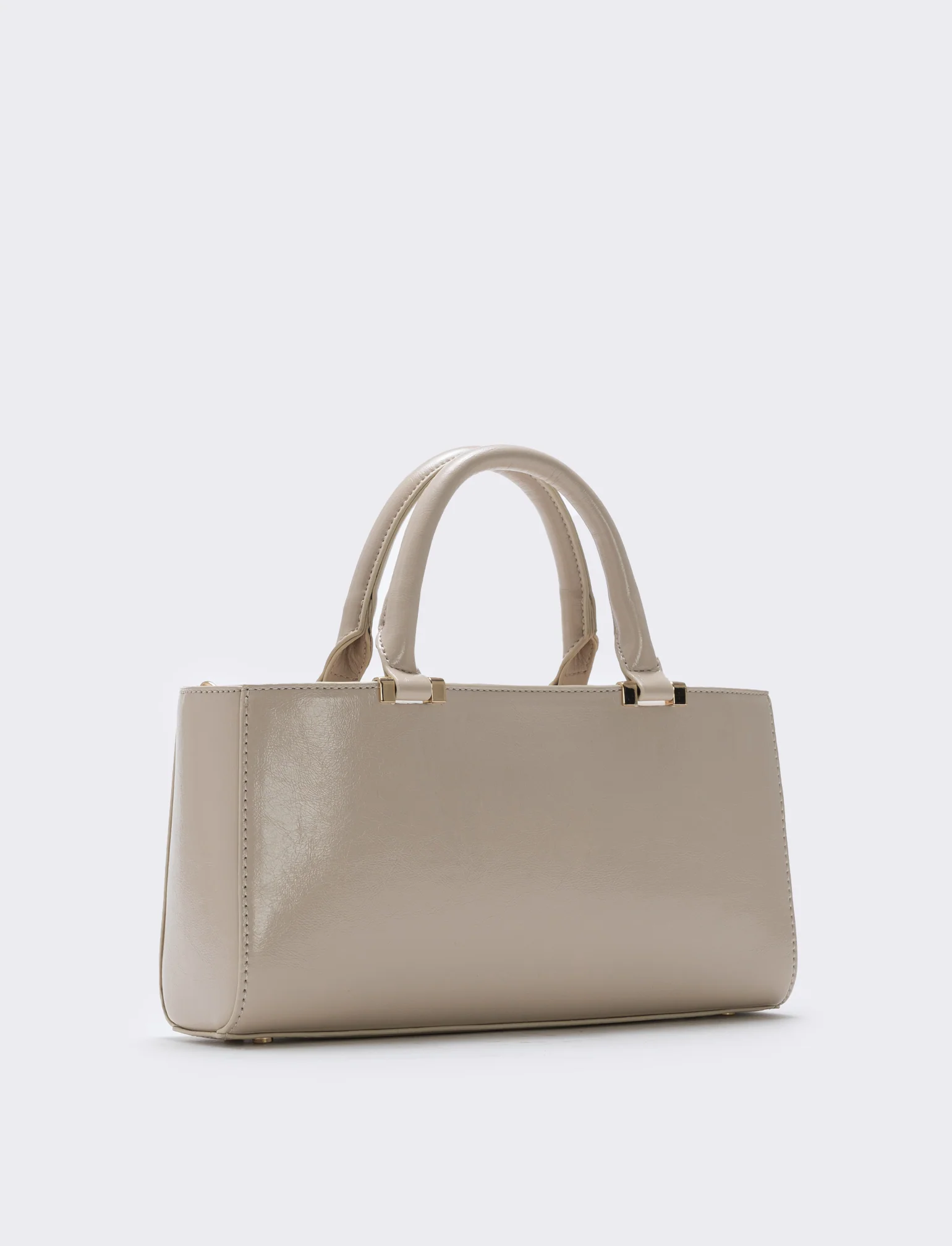 Bauletto rigido rettangolare lucido - Beige - Image 2
