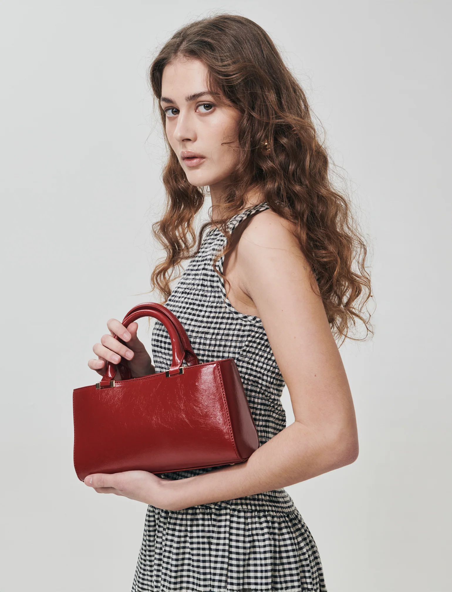 Bauletto rigido rettangolare lucido - Rosso - Image 3