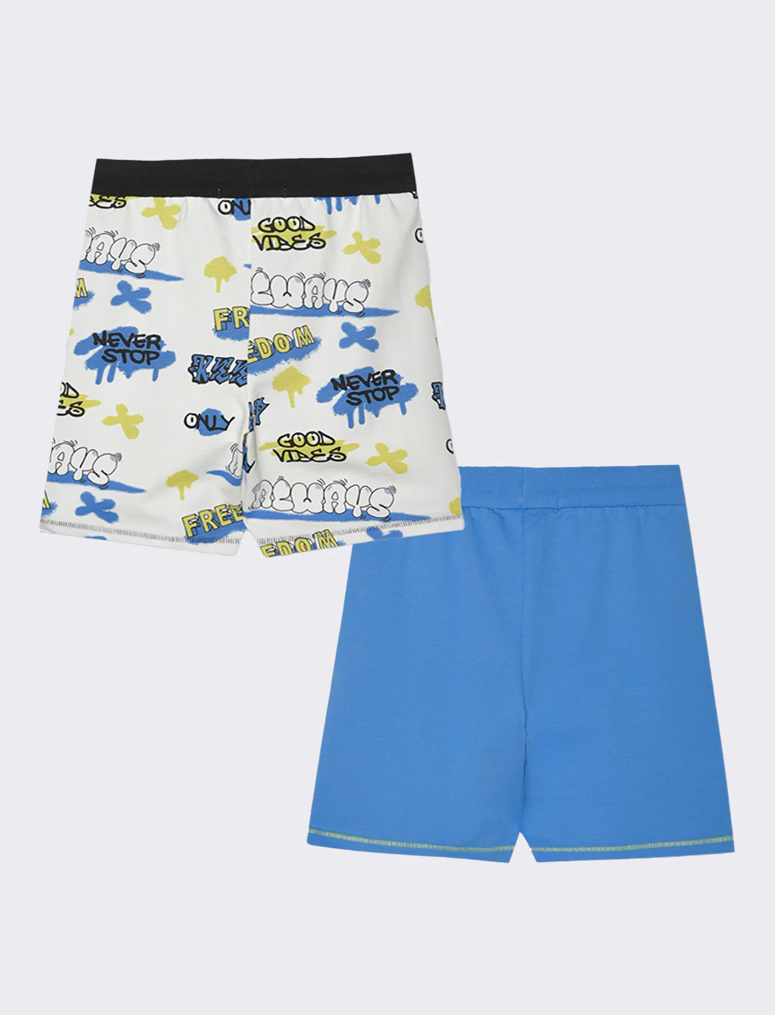 Bermuda 2 pack in felpa da bambino - Bianco - Image 2