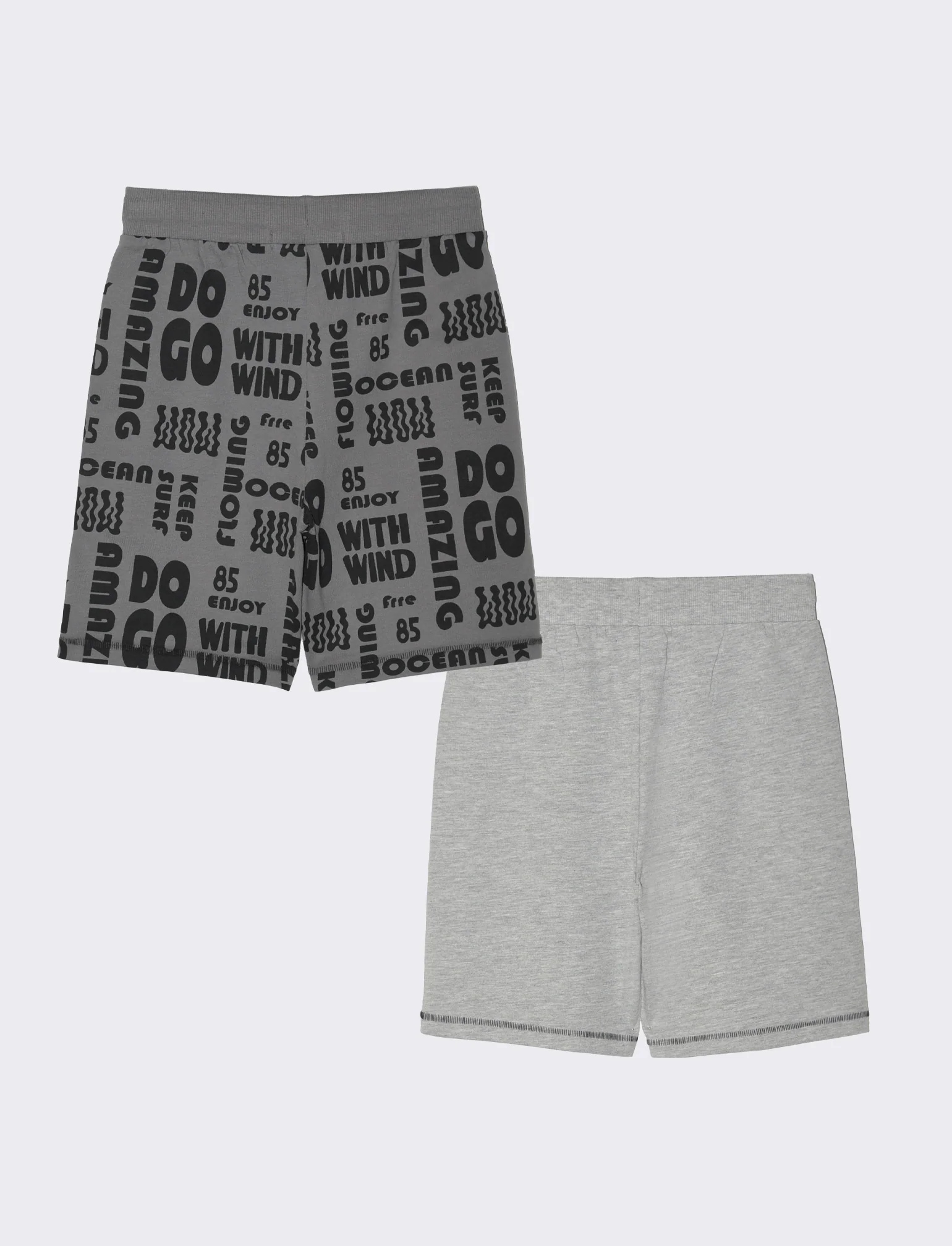 Bermuda 2 pack in felpa da bambino - Grigio - Image 2