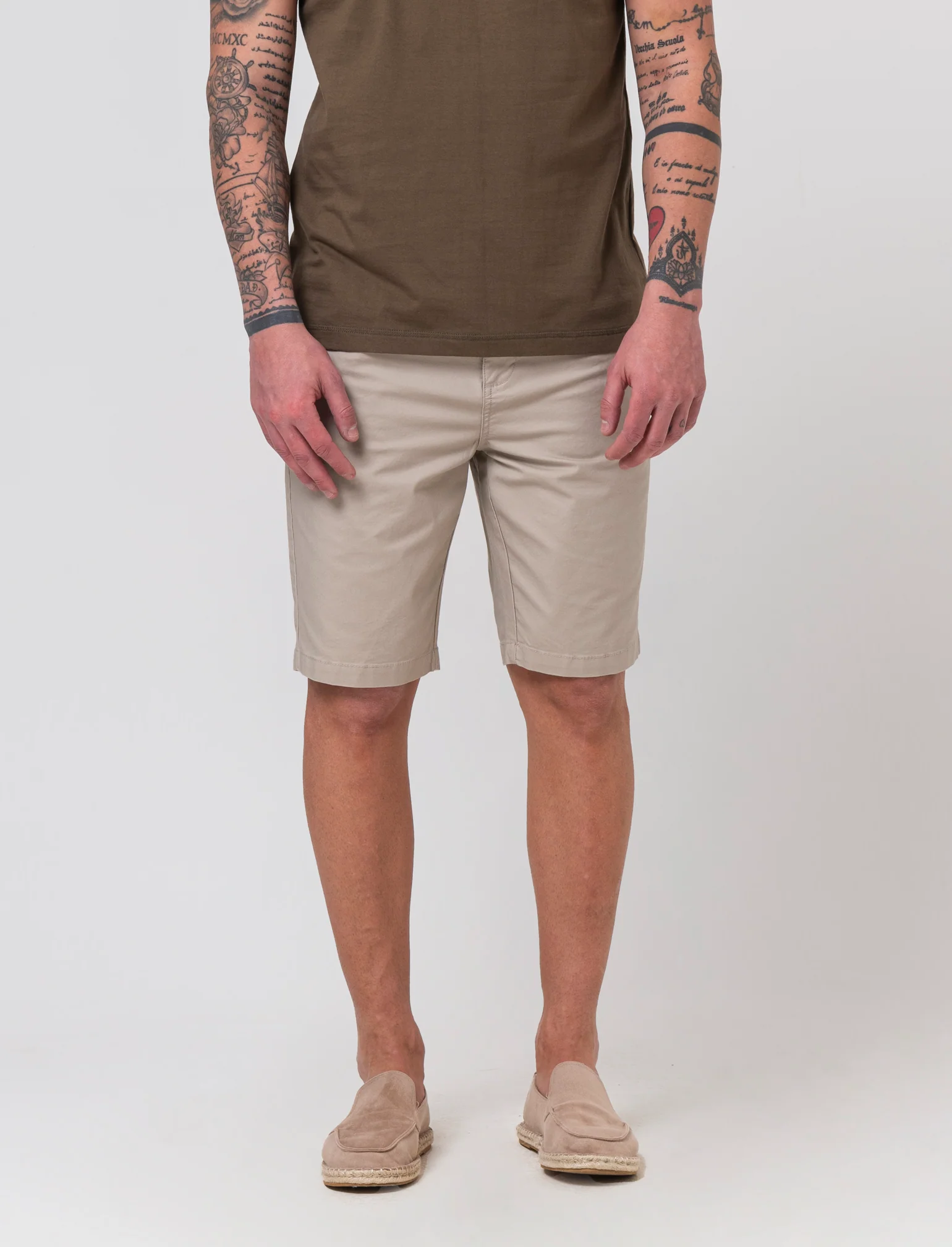 Bermuda 5 tasche slim fit da uomo - Beige