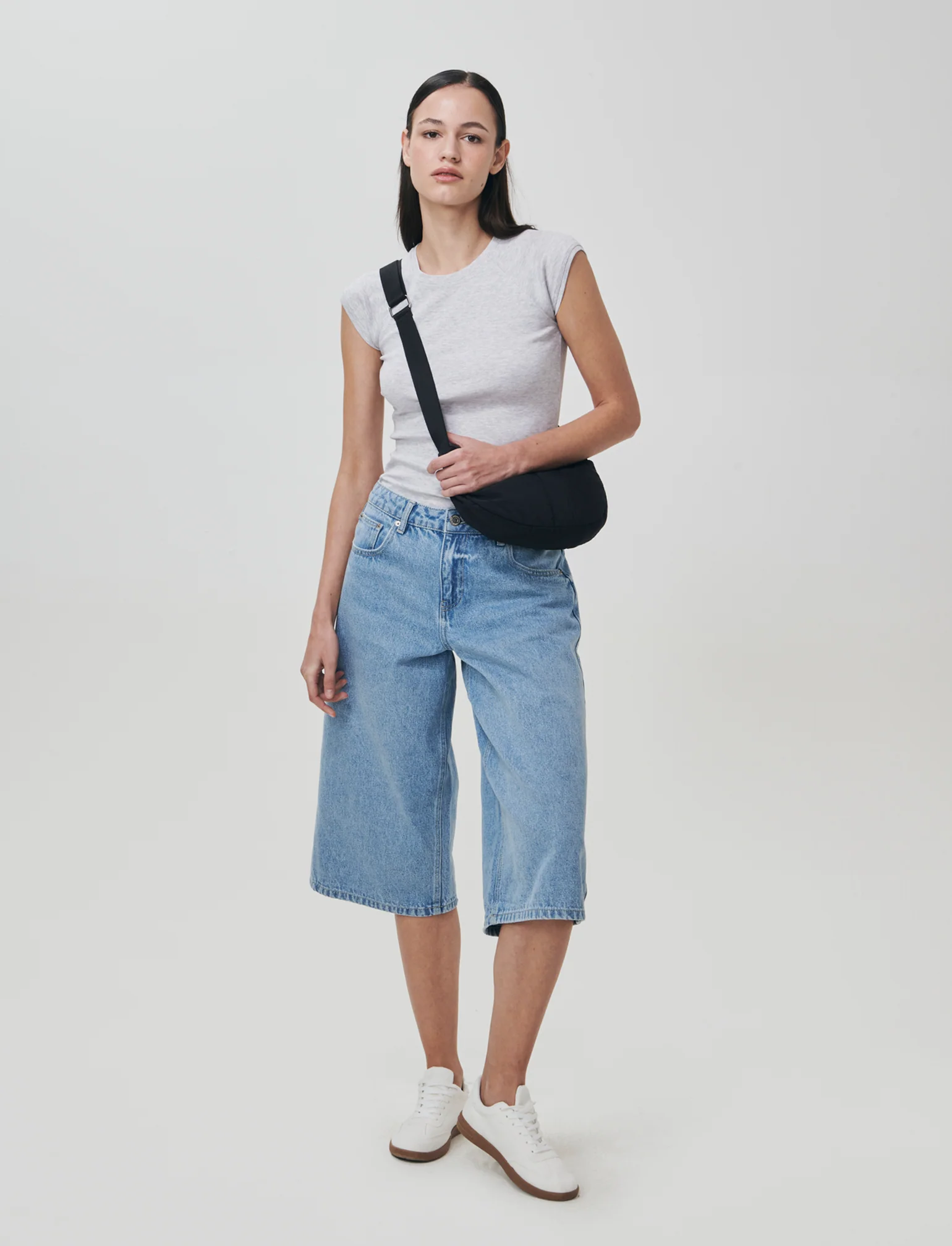 Bermuda Baggy in Denim con Tasche Retro - Denim chiaro - Image 3
