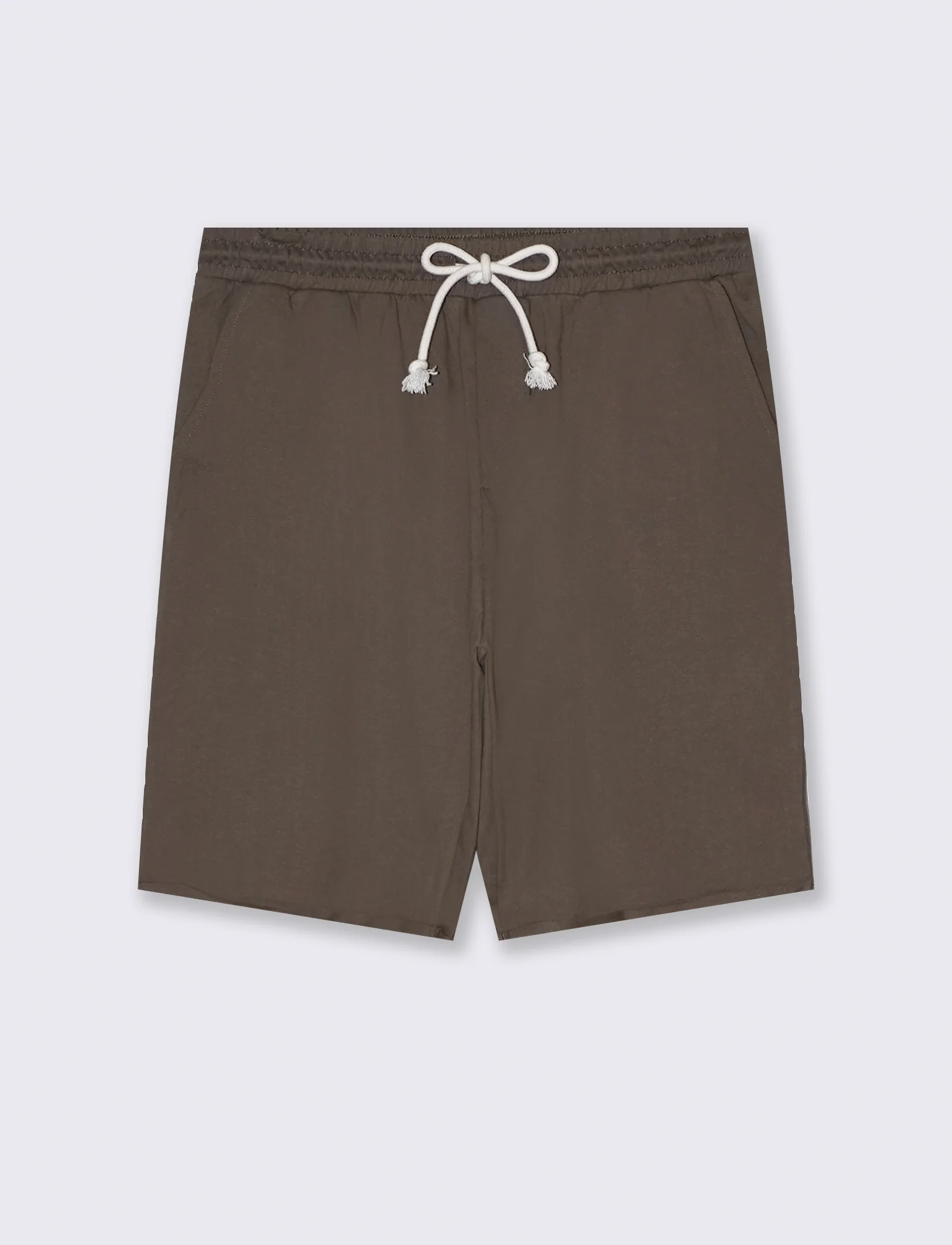 Bermuda basic in felpa con vita jogger da uomo - Verde kaki - Image 4