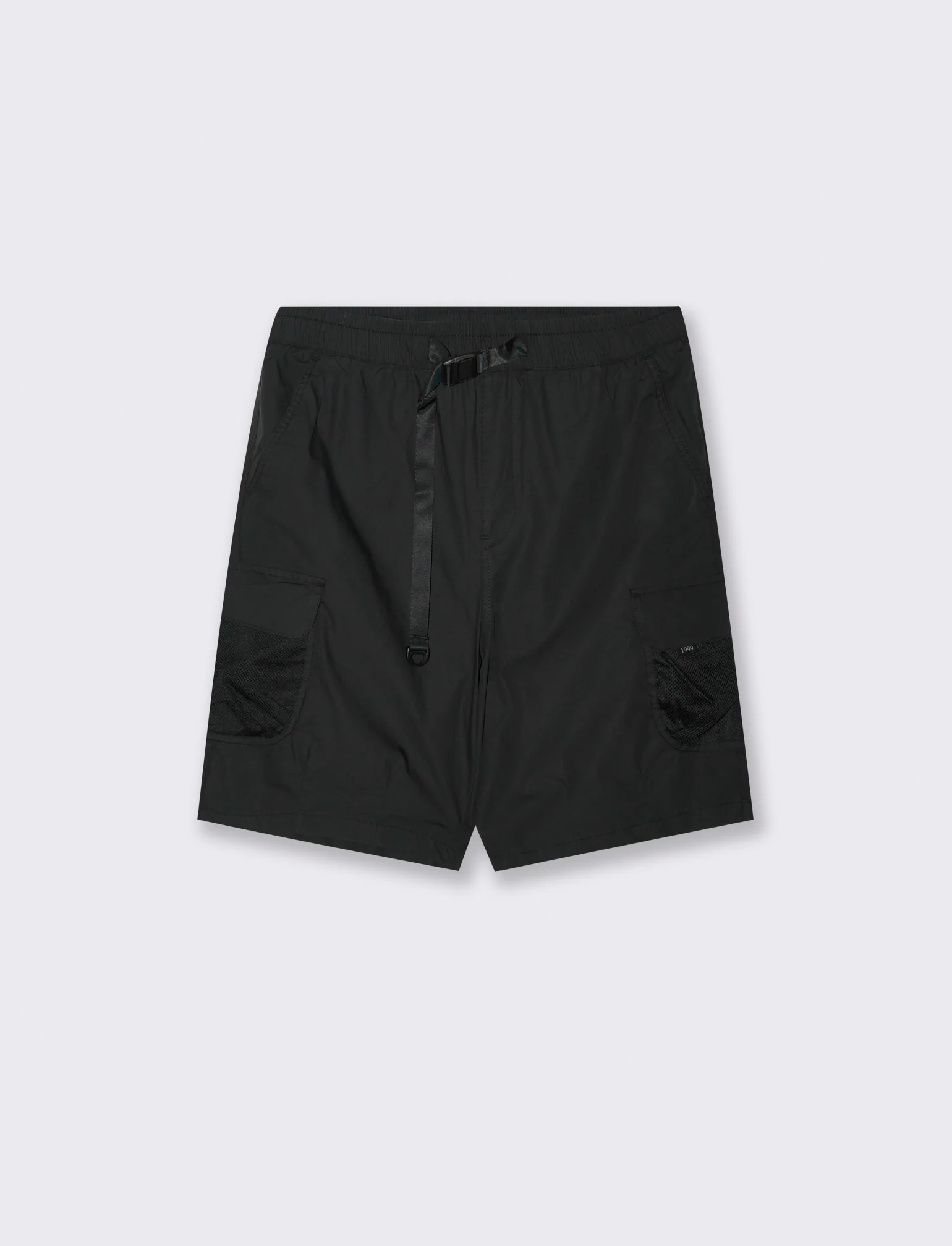 Bermuda cargo con cinturino relaxed fit da uomo - Nero - Image 4