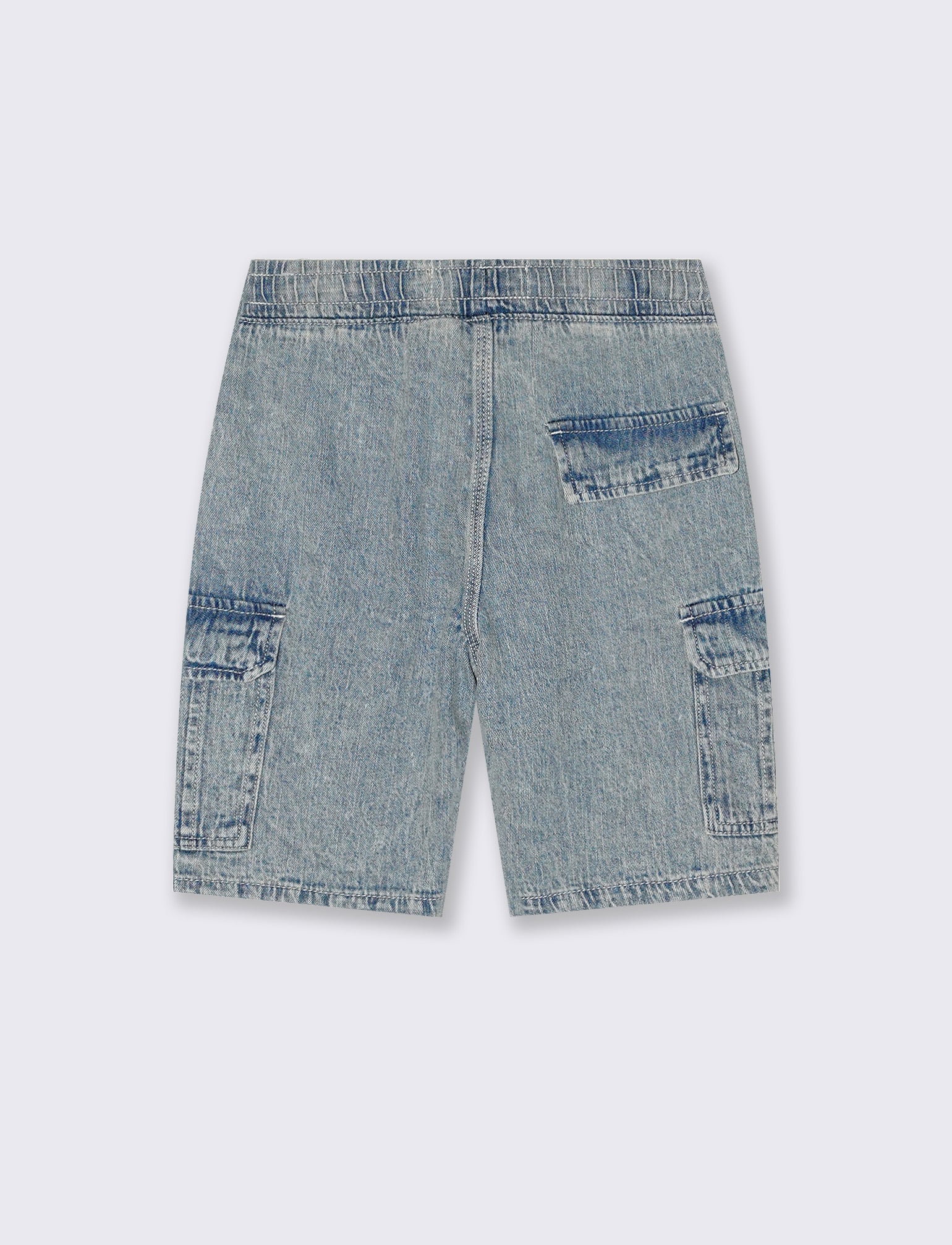 Bermuda cargo in denim 100% cotone - Denim - Image 2