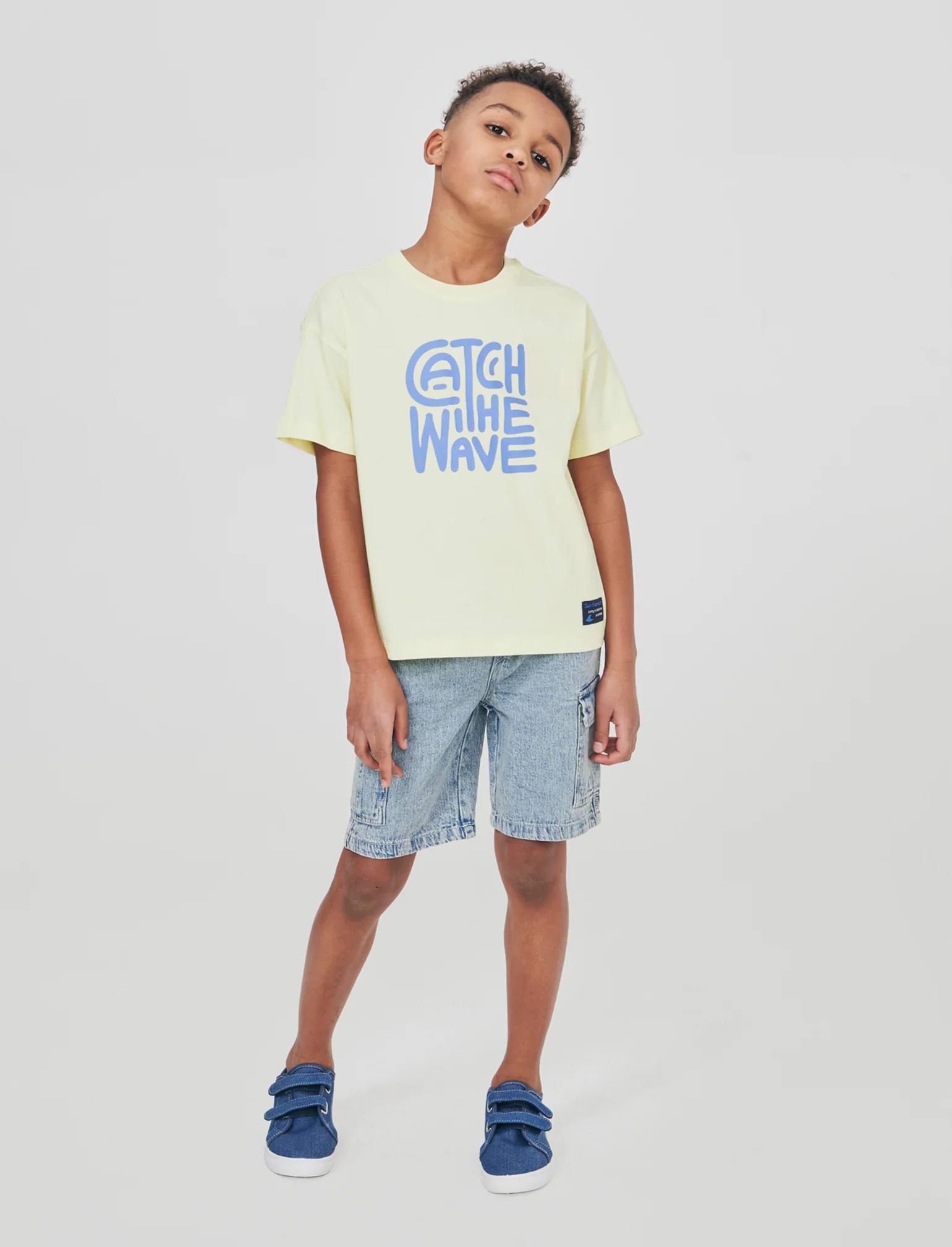 Bermuda cargo in denim 100% cotone - Denim - Image 4