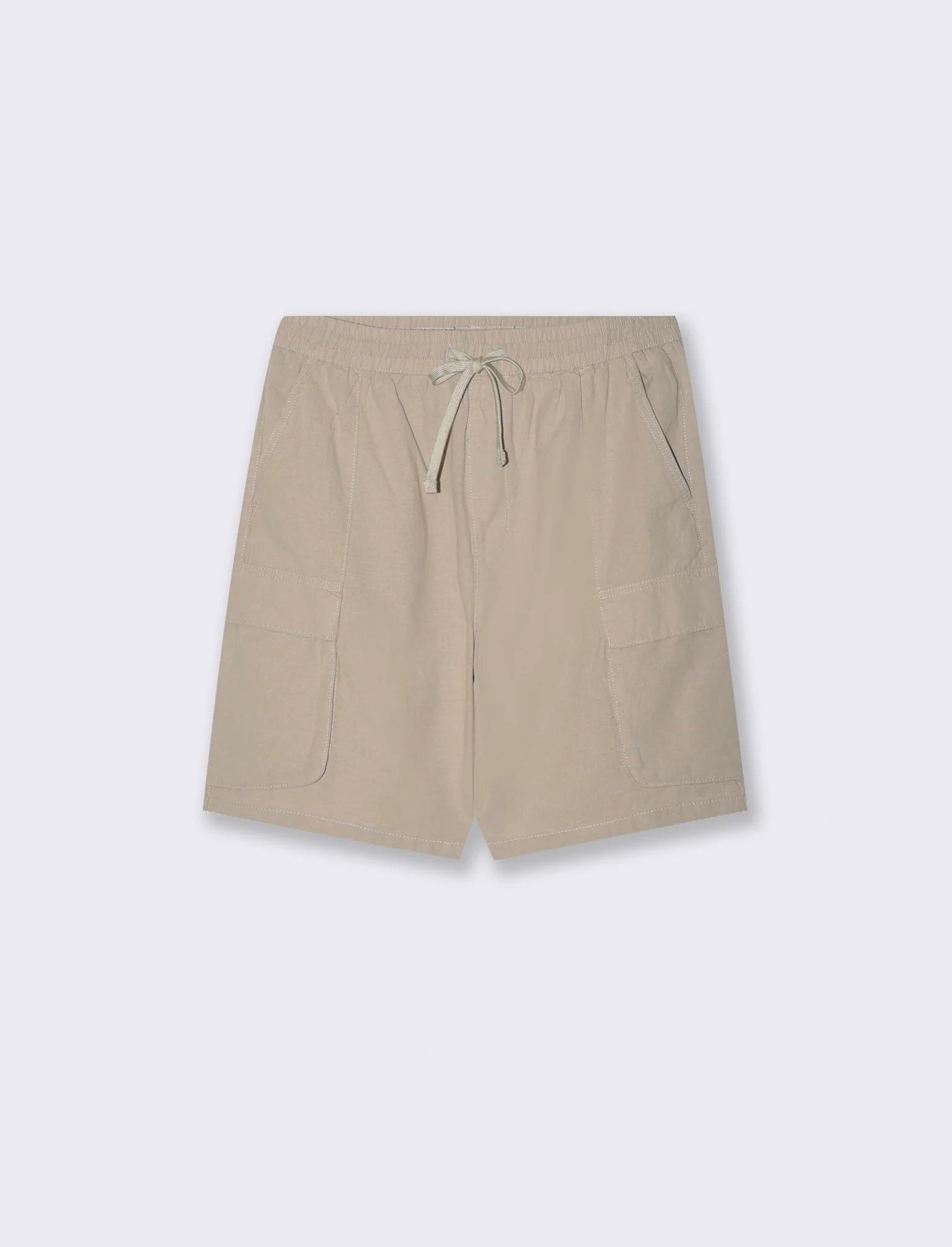 Bermuda cargo in misto lino da uomo - Beige - Image 2
