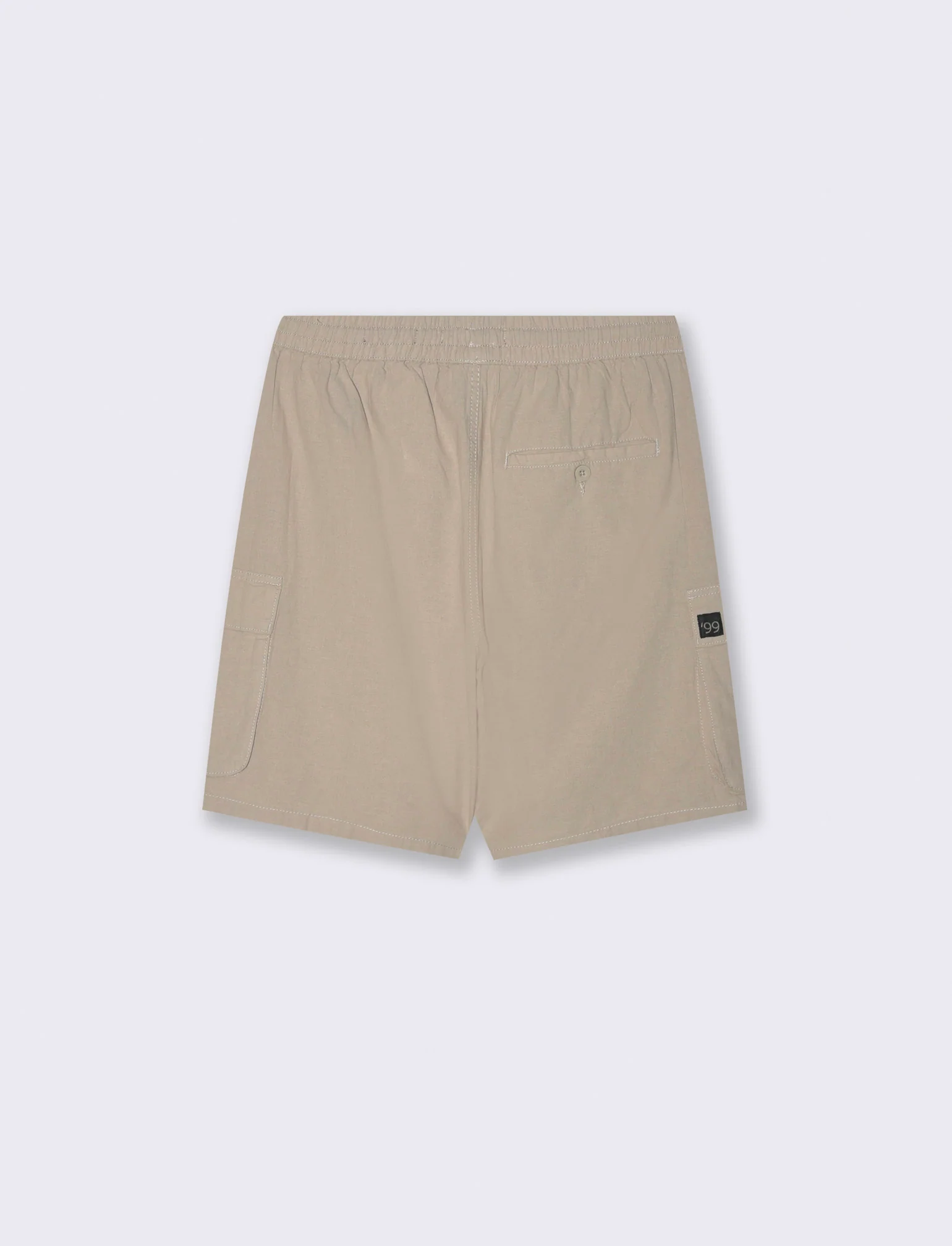 Bermuda cargo in misto lino da uomo - Beige - Image 4