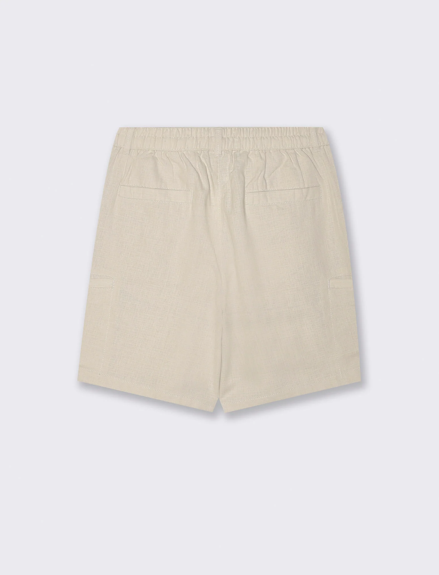 Bermuda cargo in tessuto armaturato da uomo - Beige ecru - Image 2